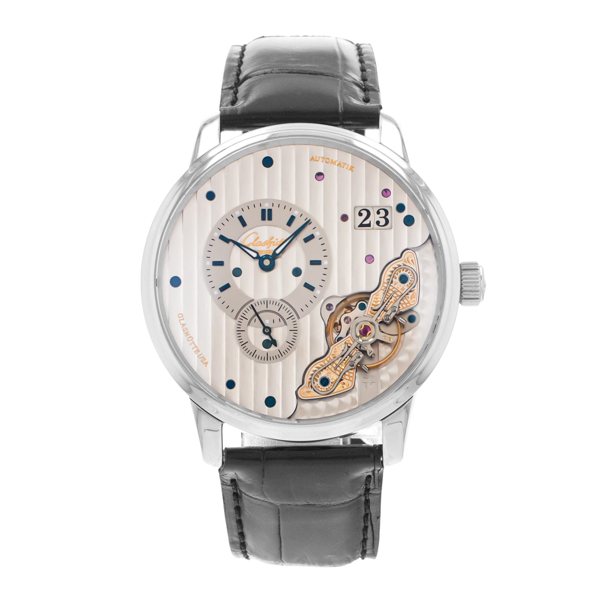 Glashutte Original PanoMaticInverse 1-91-02-02-02-30 42mm Silver Dial Mens Watch thumbnail 2