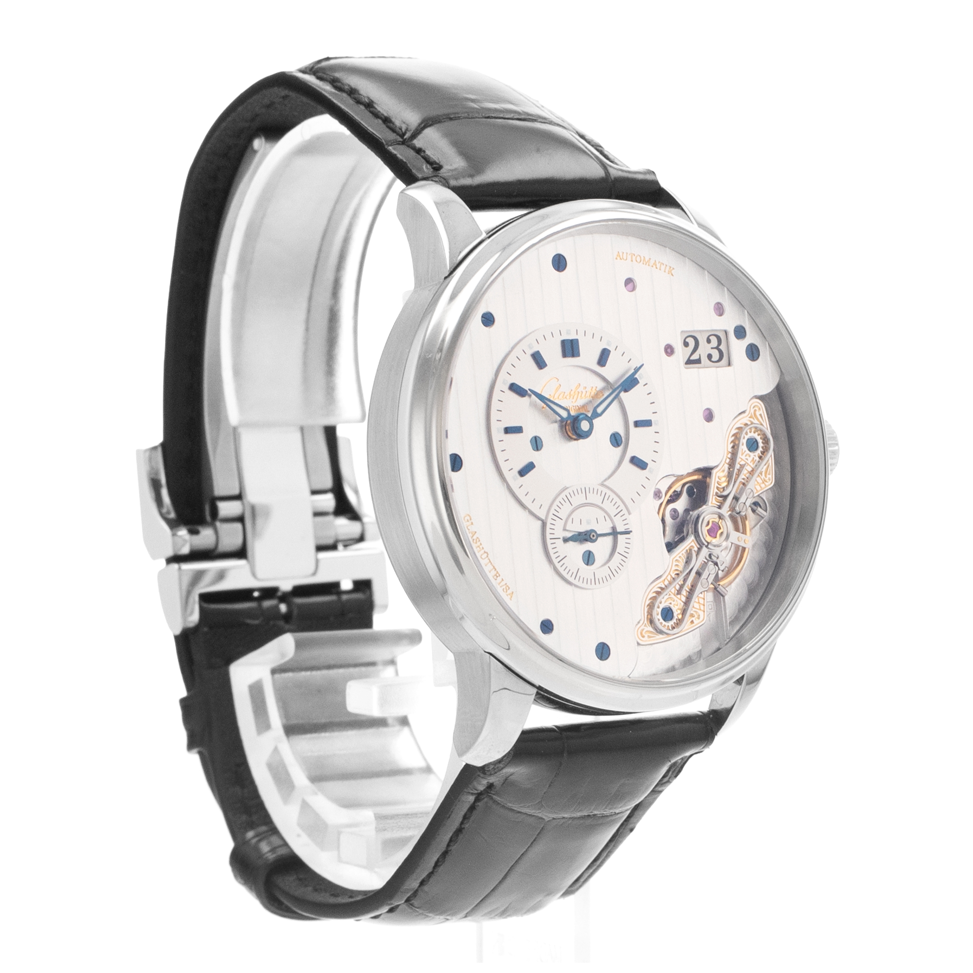 Glashutte Original PanoMaticInverse 1-91-02-02-02-30 42mm Silver Dial Mens Watch thumbnail 7