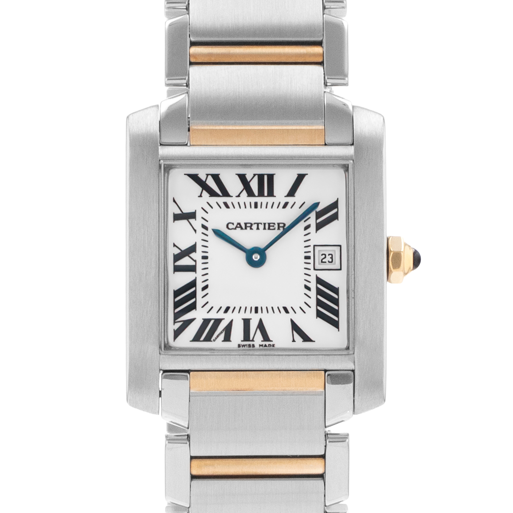 Cartier Tank Francaise W51012Q4 2465 25mm Roman Numeral Steel Gold Ladies Watch thumbnail 1