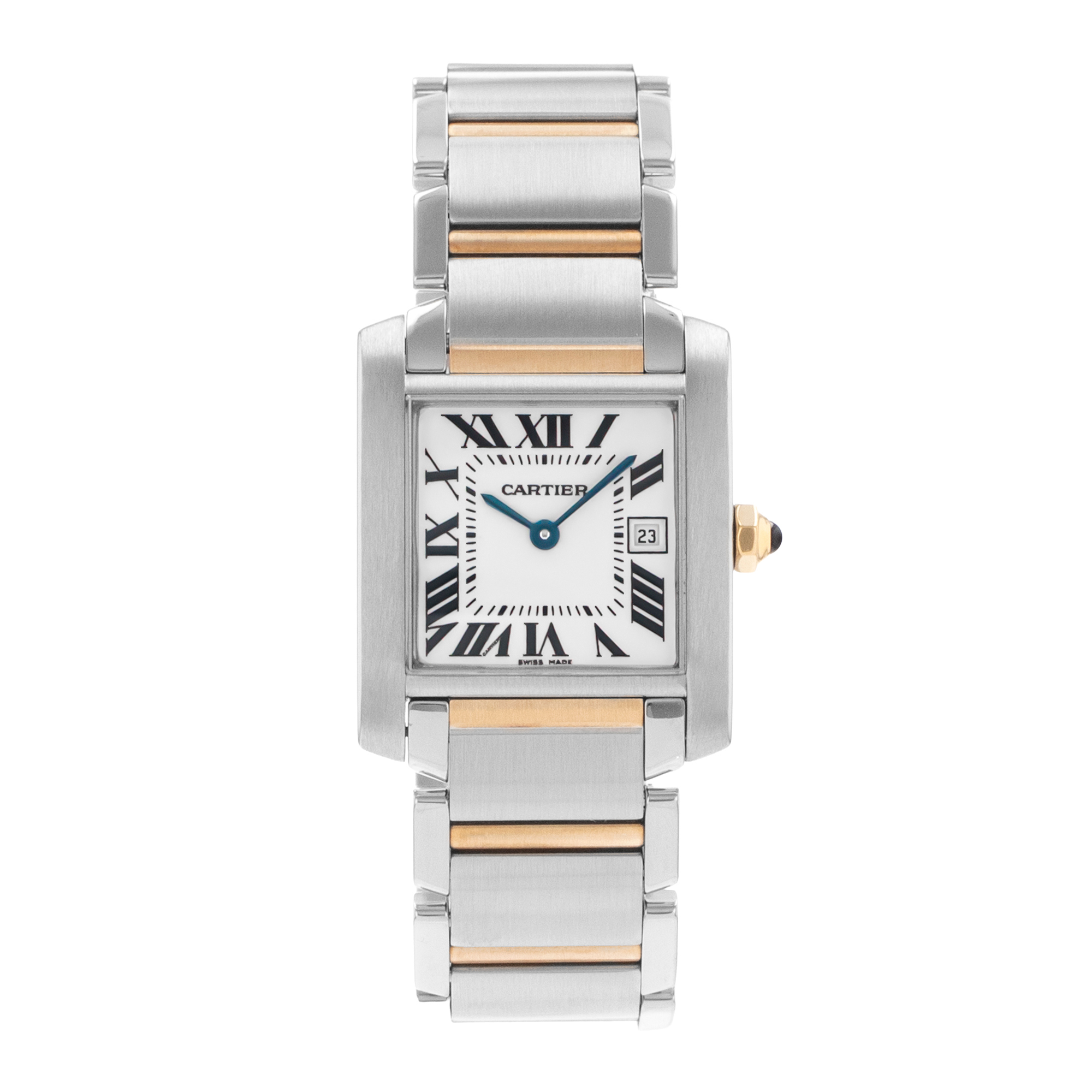 Cartier Tank Francaise W51012Q4 2465 25mm Roman Numeral Steel Gold Ladies Watch thumbnail 2