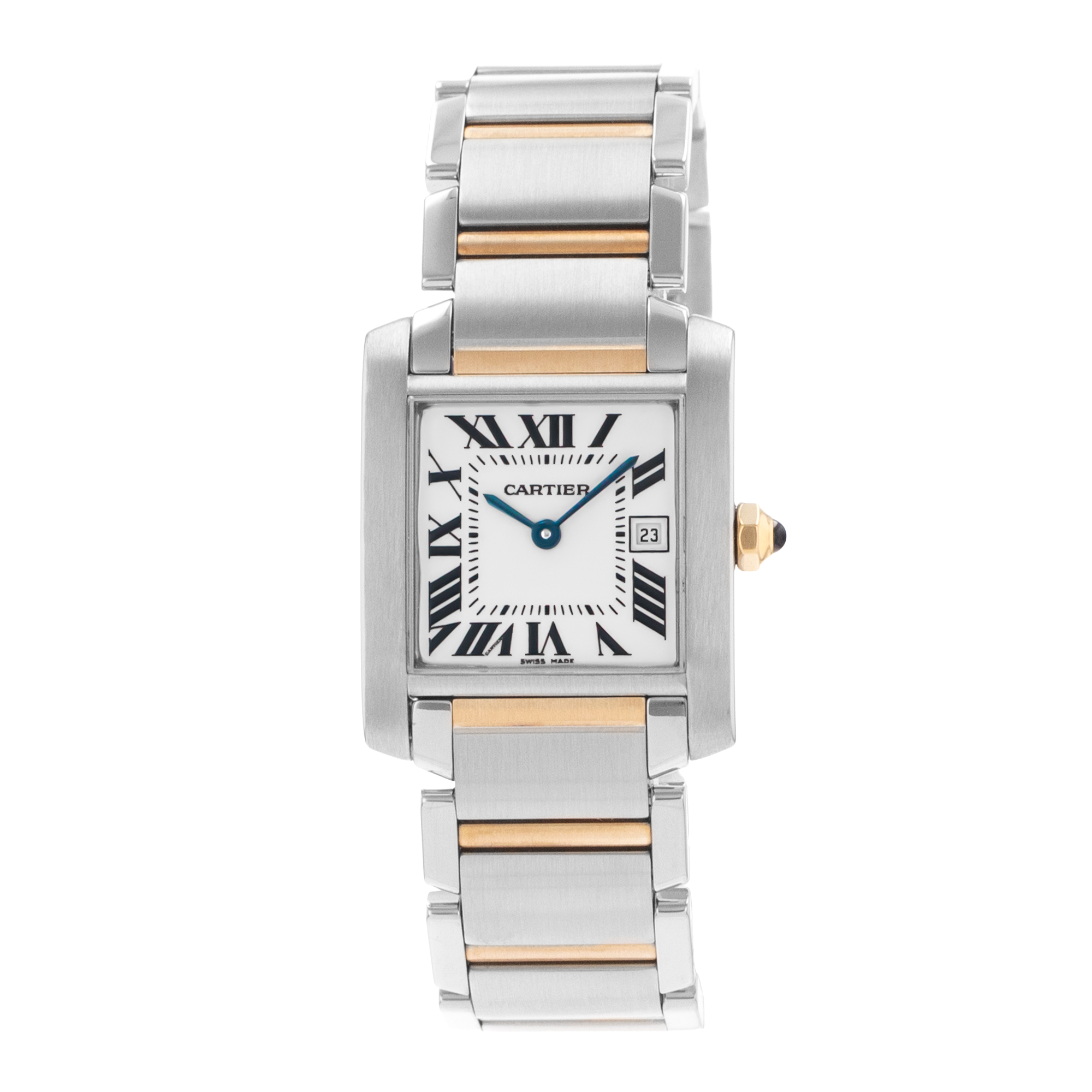 Cartier Tank Francaise W51012Q4 2465 25mm Roman Numeral Steel Gold Ladies Watch thumbnail 3