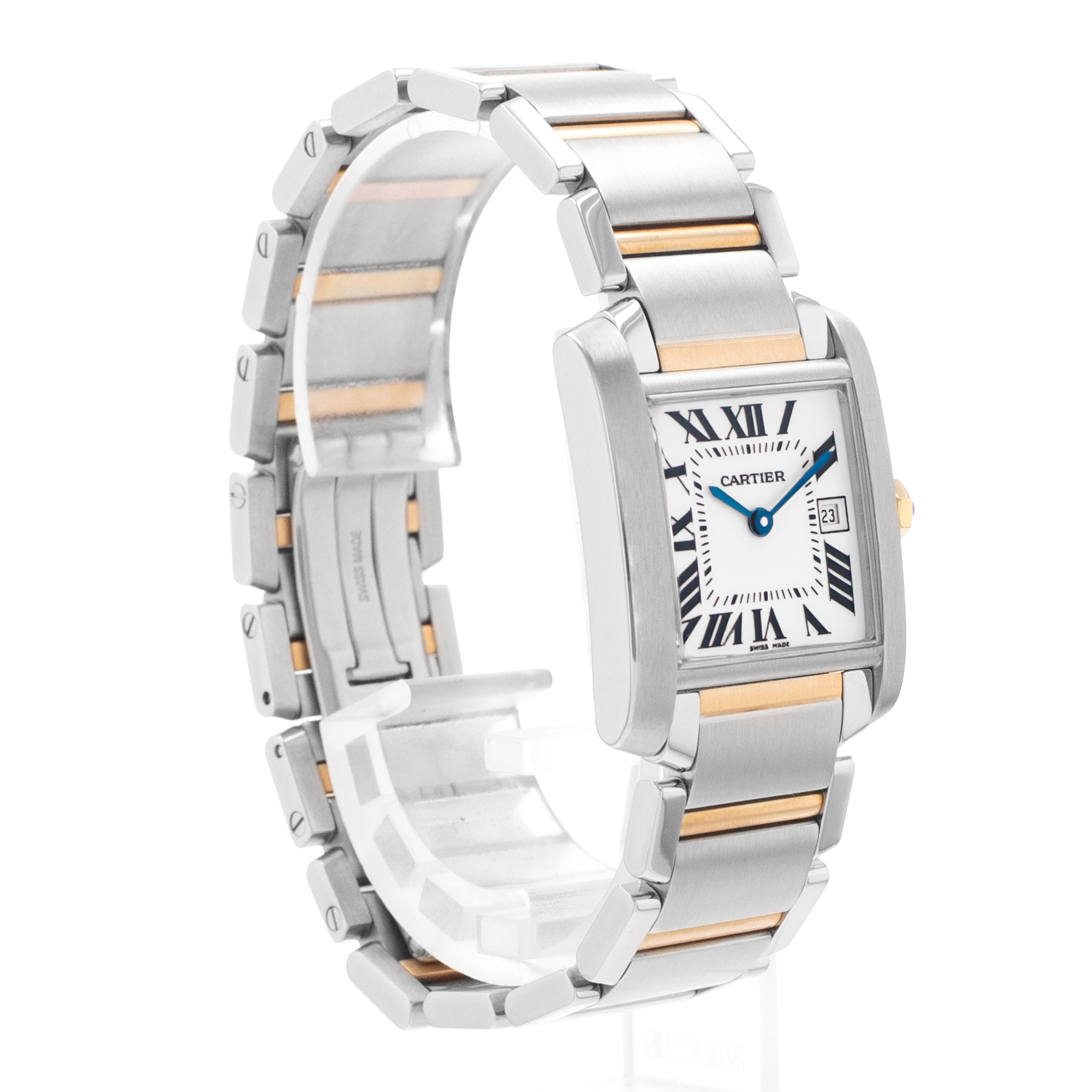 Cartier Tank Francaise W51012Q4 2465 25mm Roman Numeral Steel Gold Ladies Watch thumbnail 7