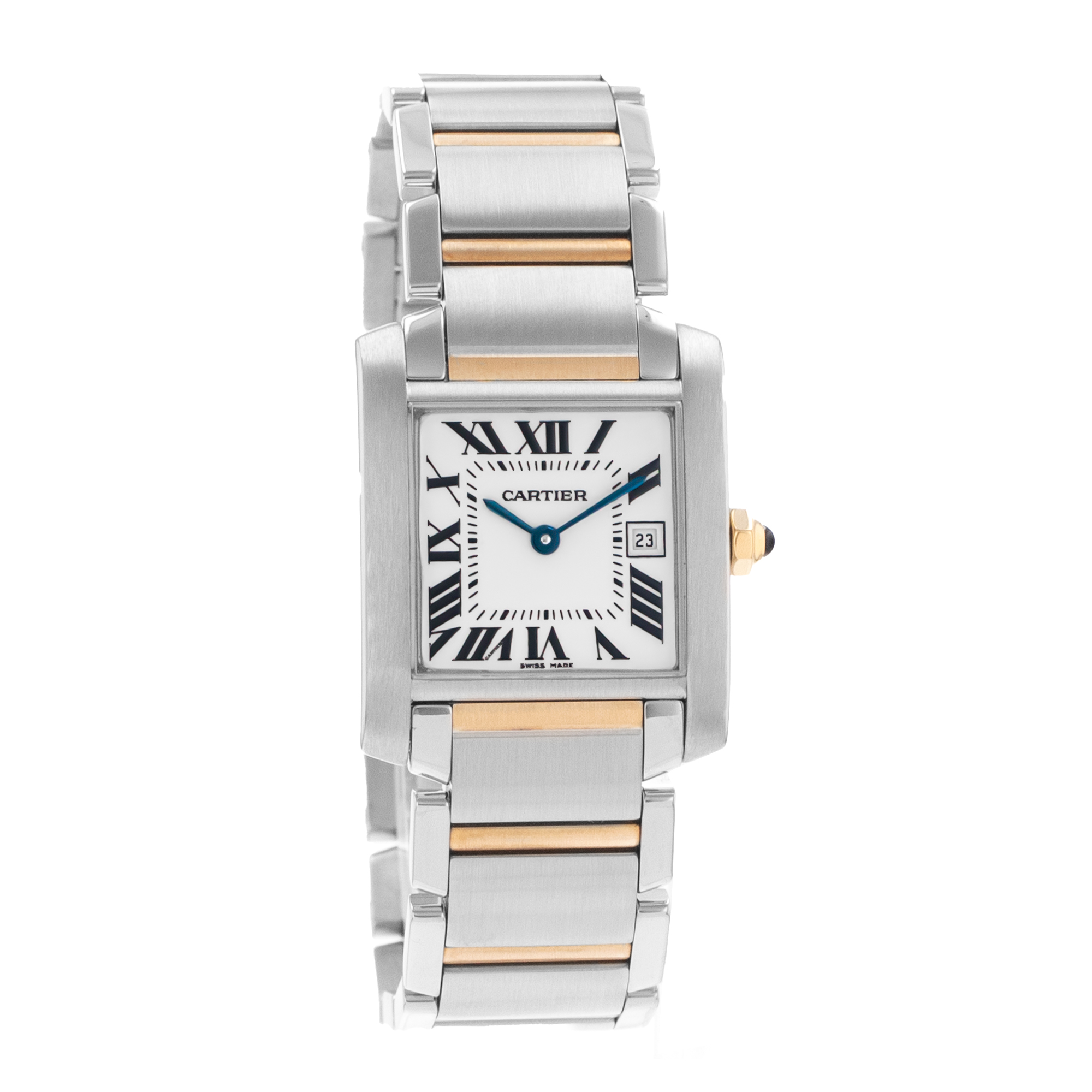Cartier Tank Francaise W51012Q4 2465 25mm Roman Numeral Steel Gold Ladies Watch thumbnail 8