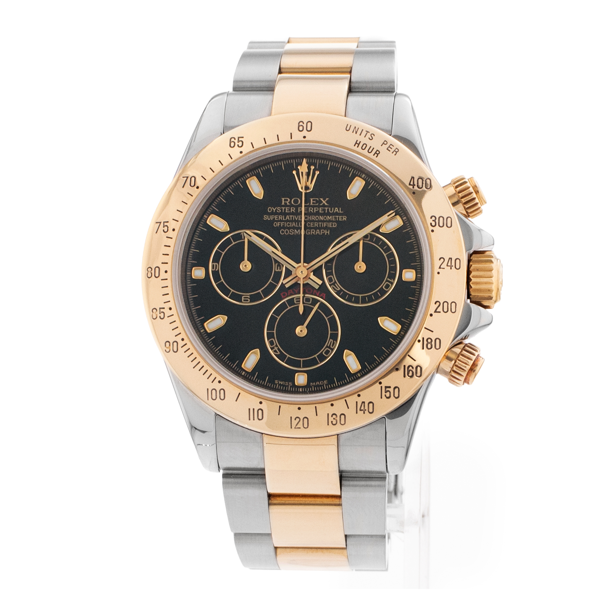 Rolex Daytona 116523 40mm Black Index Steel Gold Chronogrpah Mens Watch thumbnail 3