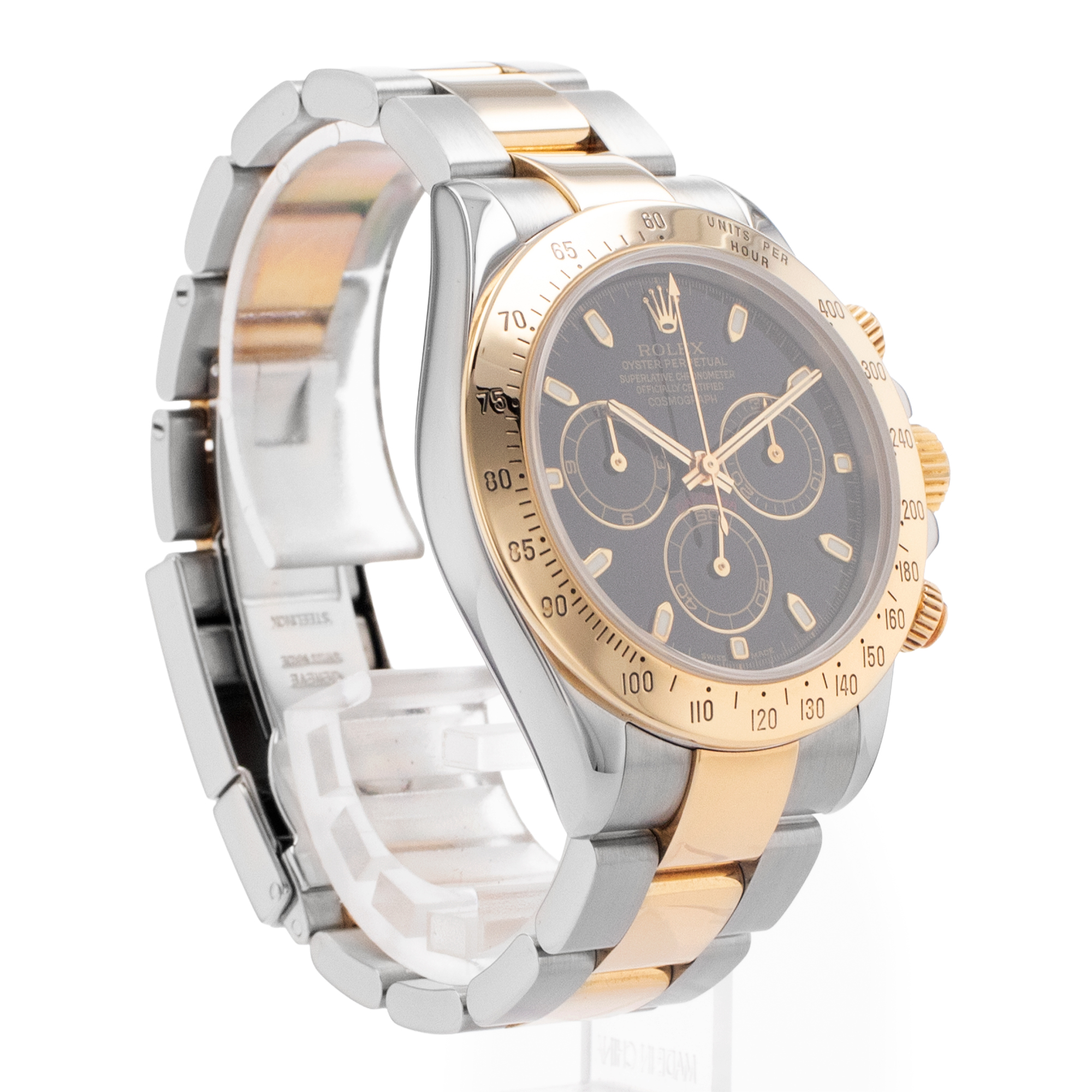 Rolex Daytona 116523 40mm Black Index Steel Gold Chronogrpah Mens Watch thumbnail 7