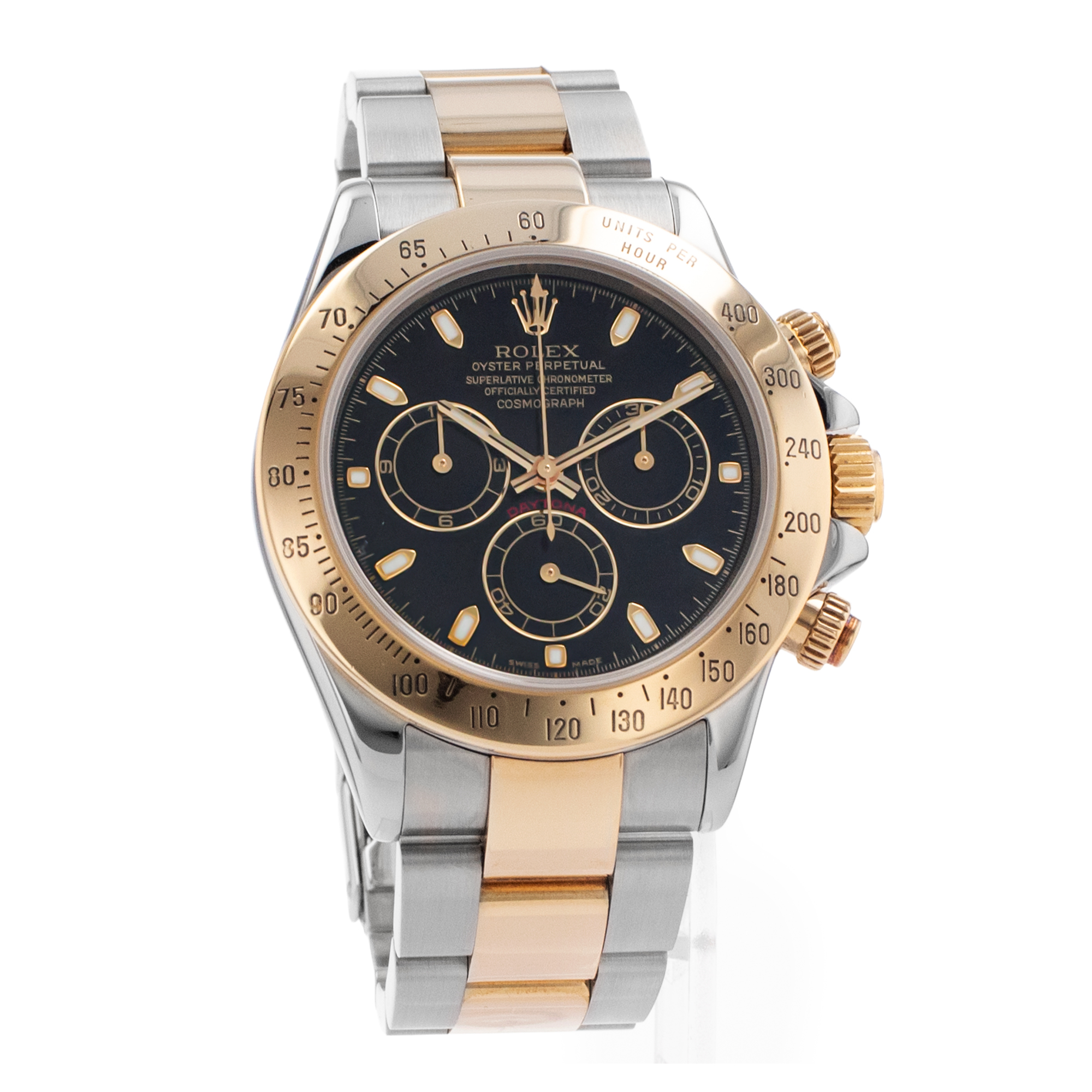 Rolex Daytona 116523 40mm Black Index Steel Gold Chronogrpah Mens Watch thumbnail 8
