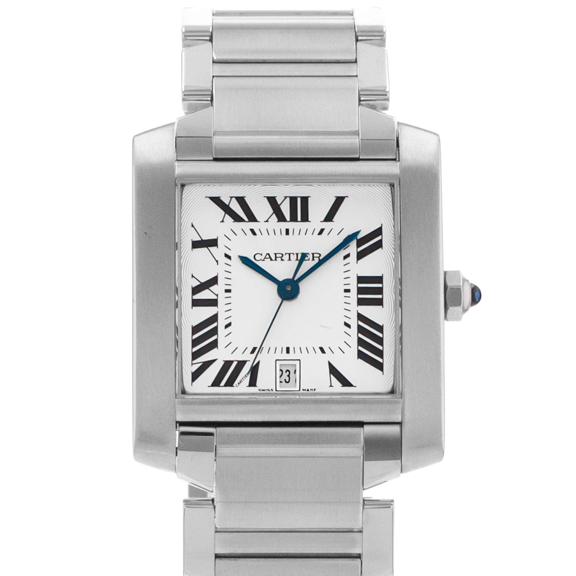 Cartier Tank Française W51002Q3 2302 28mm Silver Roman Steel Automatic Ladies Watch thumbnail 1