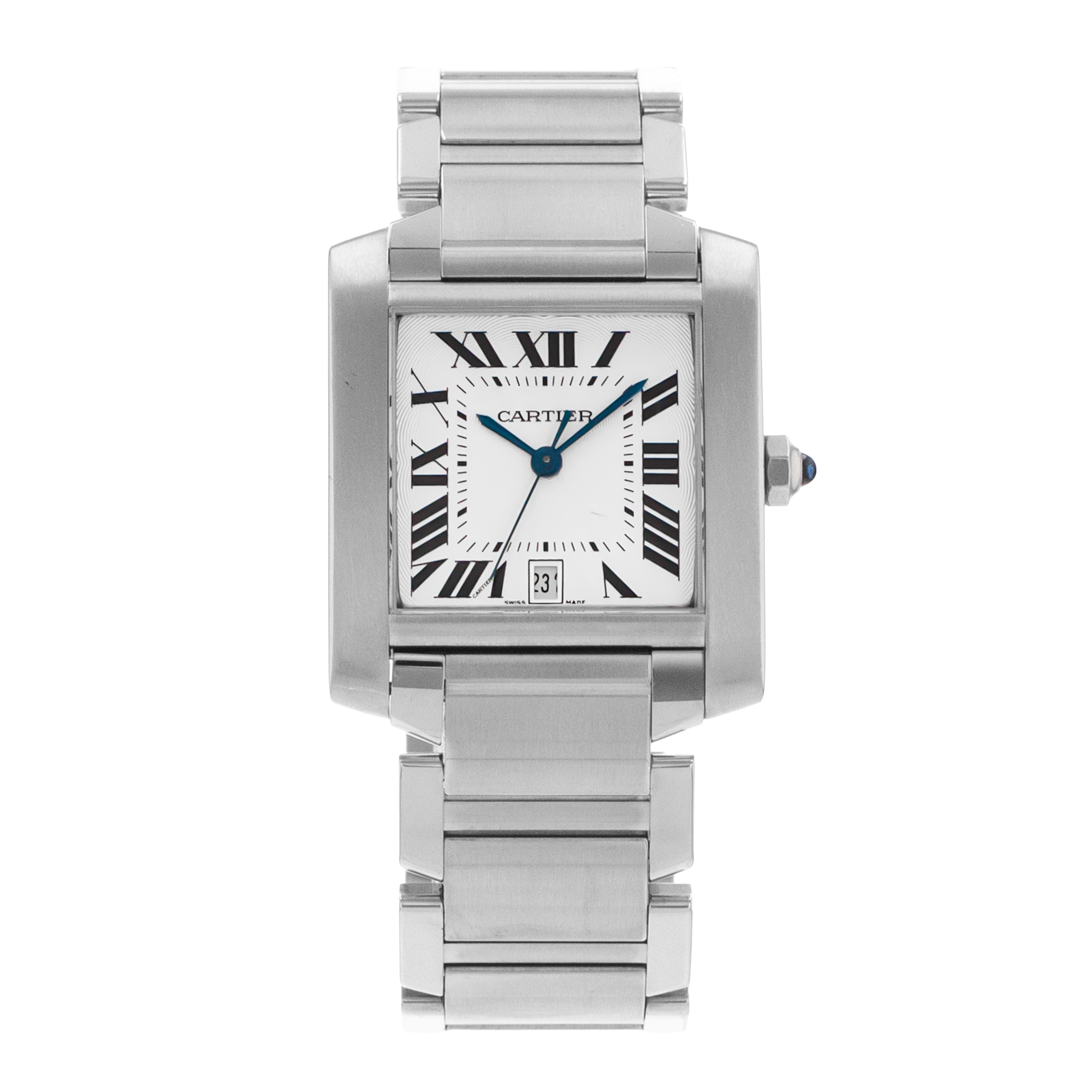 Cartier Tank Française W51002Q3 2302 28mm Silver Roman Steel Automatic Ladies Watch thumbnail 2