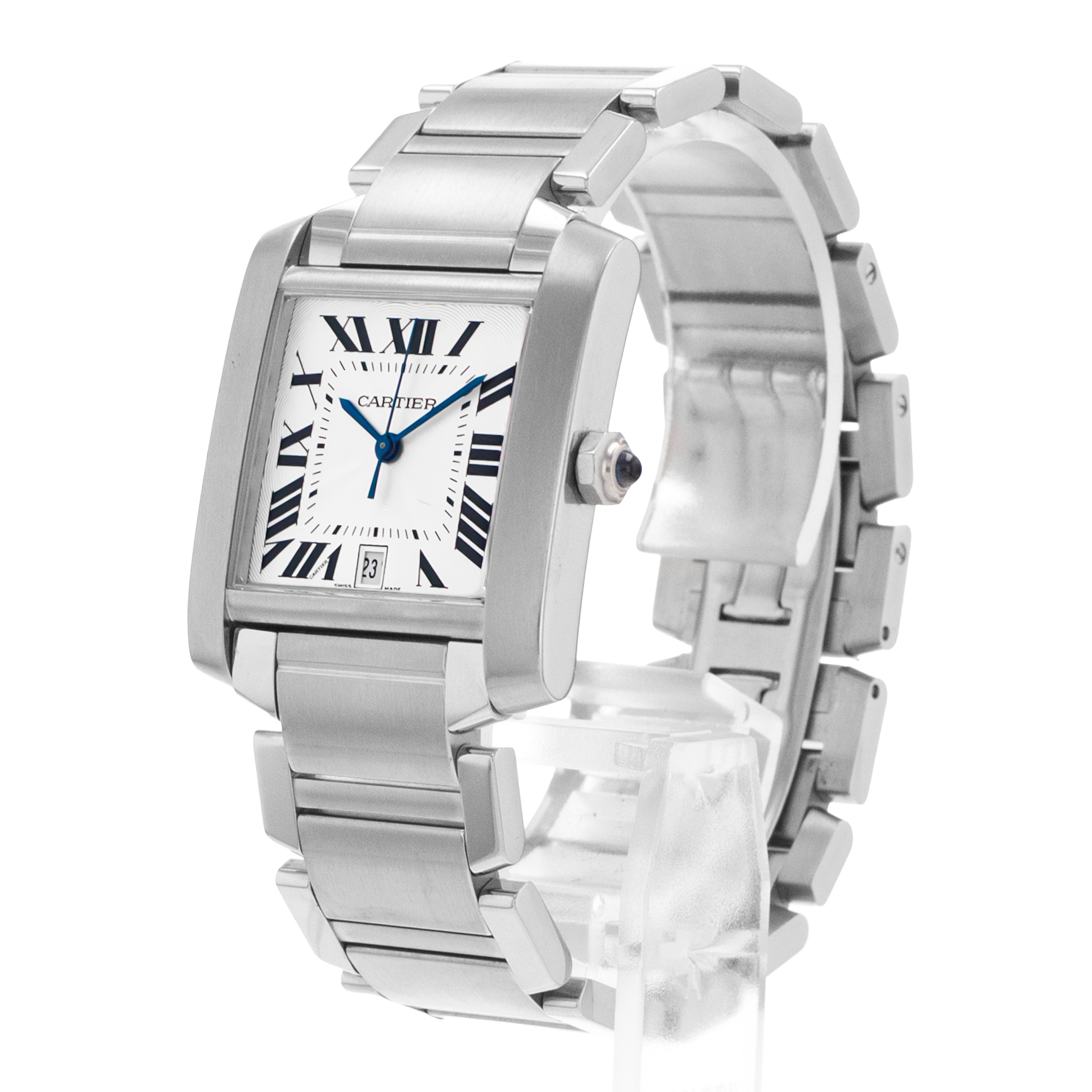 Cartier Tank Française W51002Q3 2302 28mm Silver Roman Steel Automatic Ladies Watch thumbnail 5