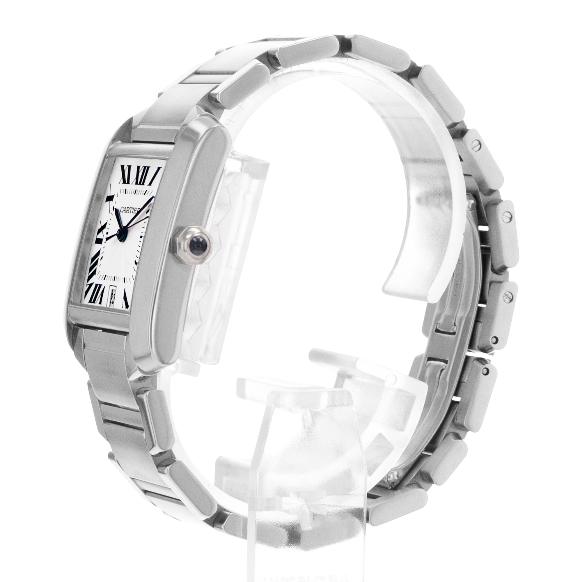 Cartier Tank Française W51002Q3 2302 28mm Silver Roman Steel Automatic Ladies Watch thumbnail 6
