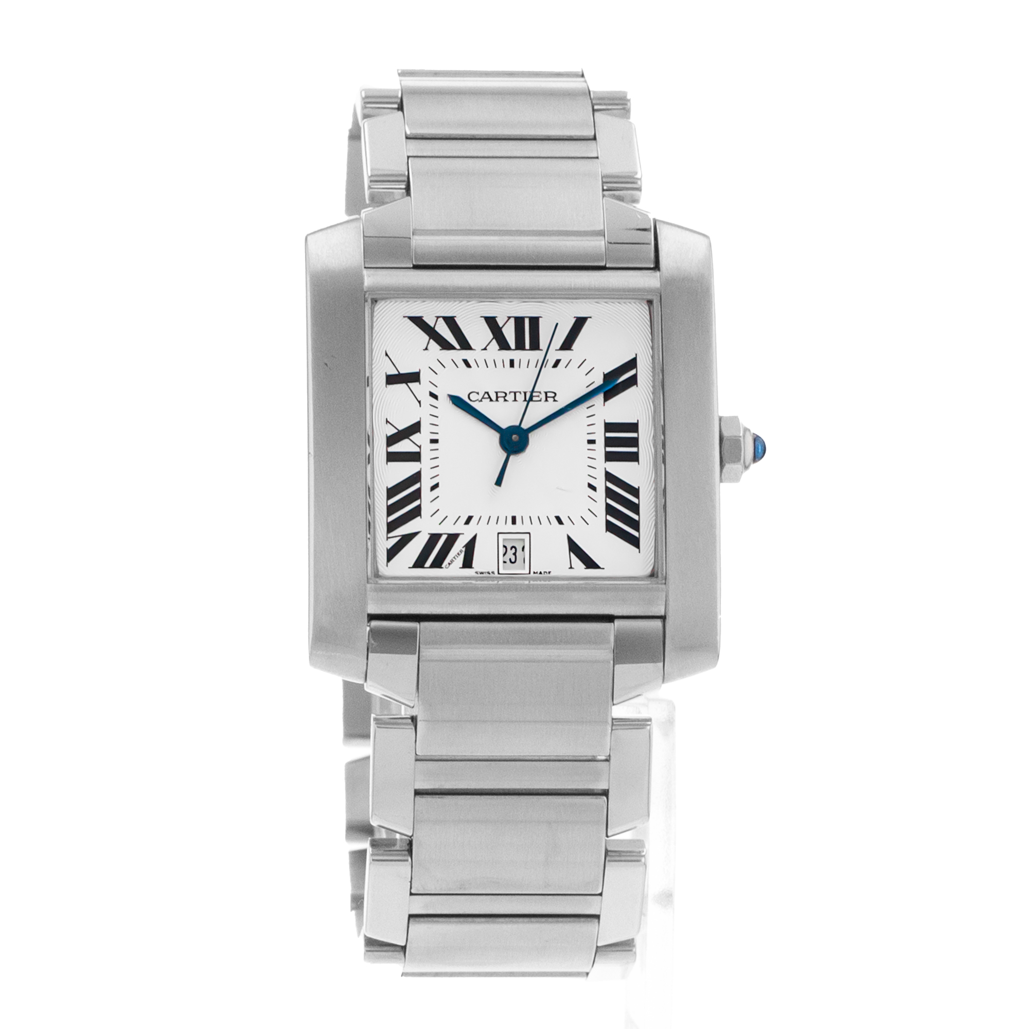 Cartier Tank Française W51002Q3 2302 28mm Silver Roman Steel Automatic Ladies Watch thumbnail 9