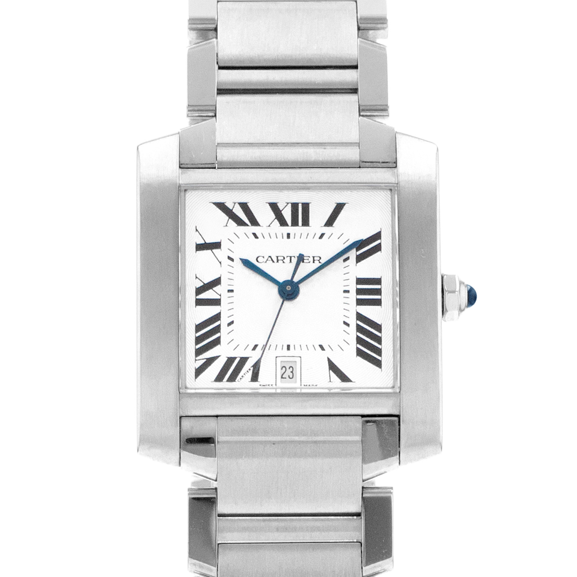 Cartier Tank Française W51002Q3 2302 28mm Silver Roman Steel Ladies Watch thumbnail 1