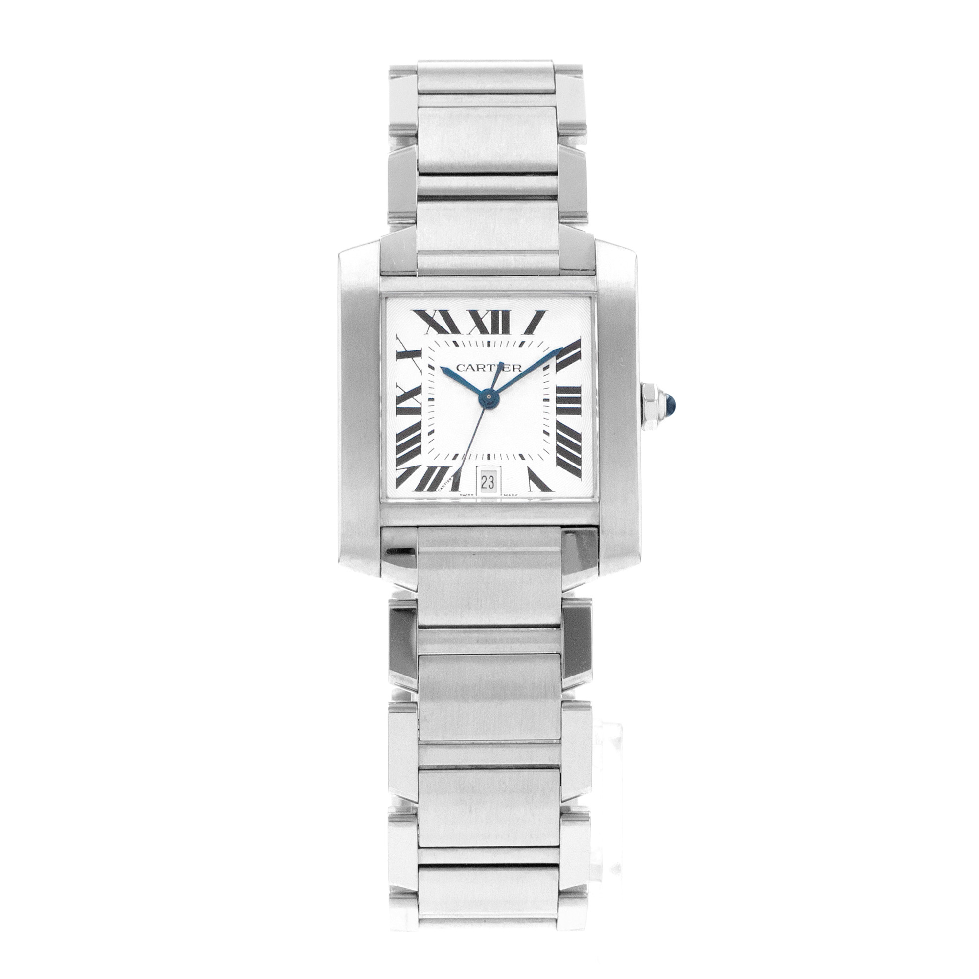 Cartier Tank Française W51002Q3 2302 28mm Silver Roman Steel Ladies Watch thumbnail 2