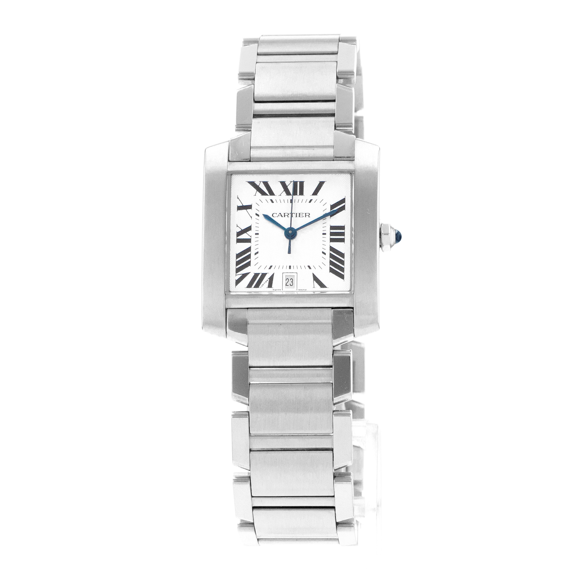 Cartier Tank Française W51002Q3 2302 28mm Silver Roman Steel Ladies Watch thumbnail 3