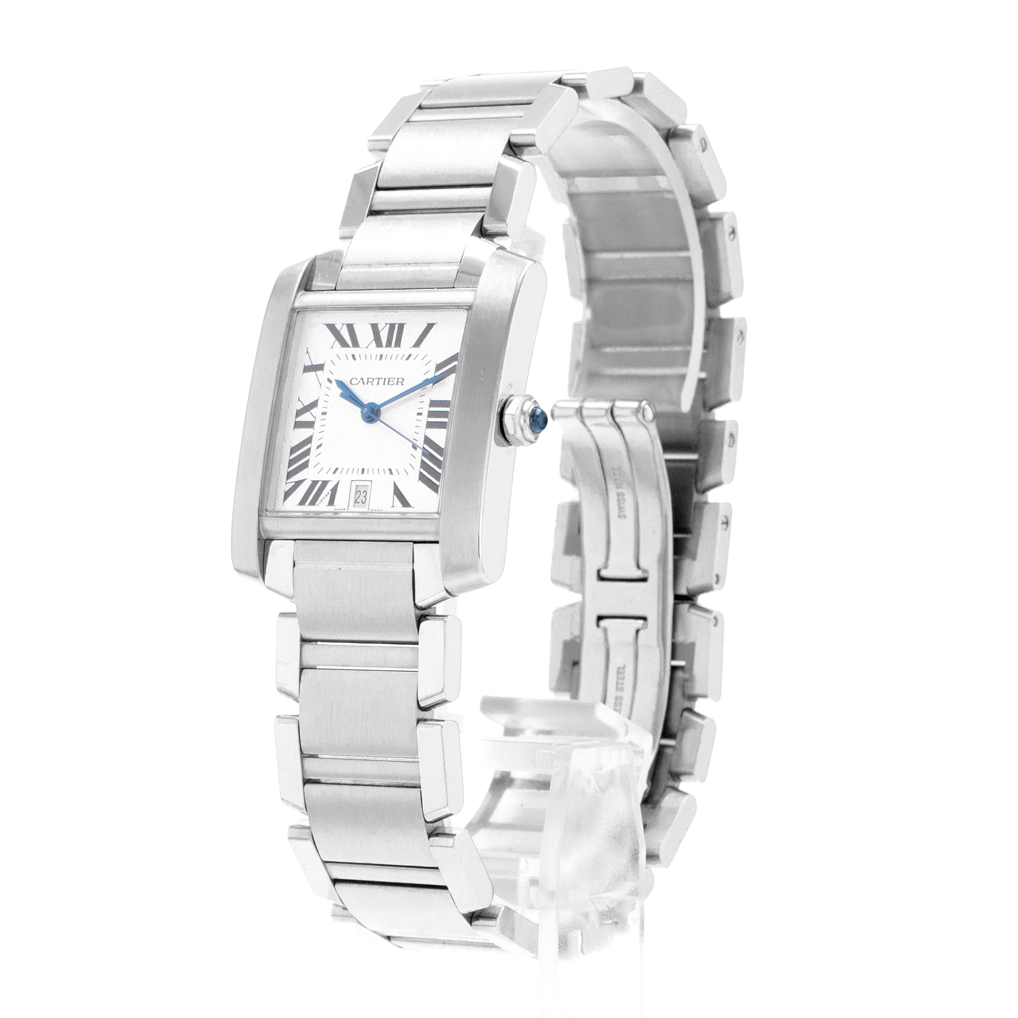 Cartier Tank Française W51002Q3 2302 28mm Silver Roman Steel Ladies Watch thumbnail 4