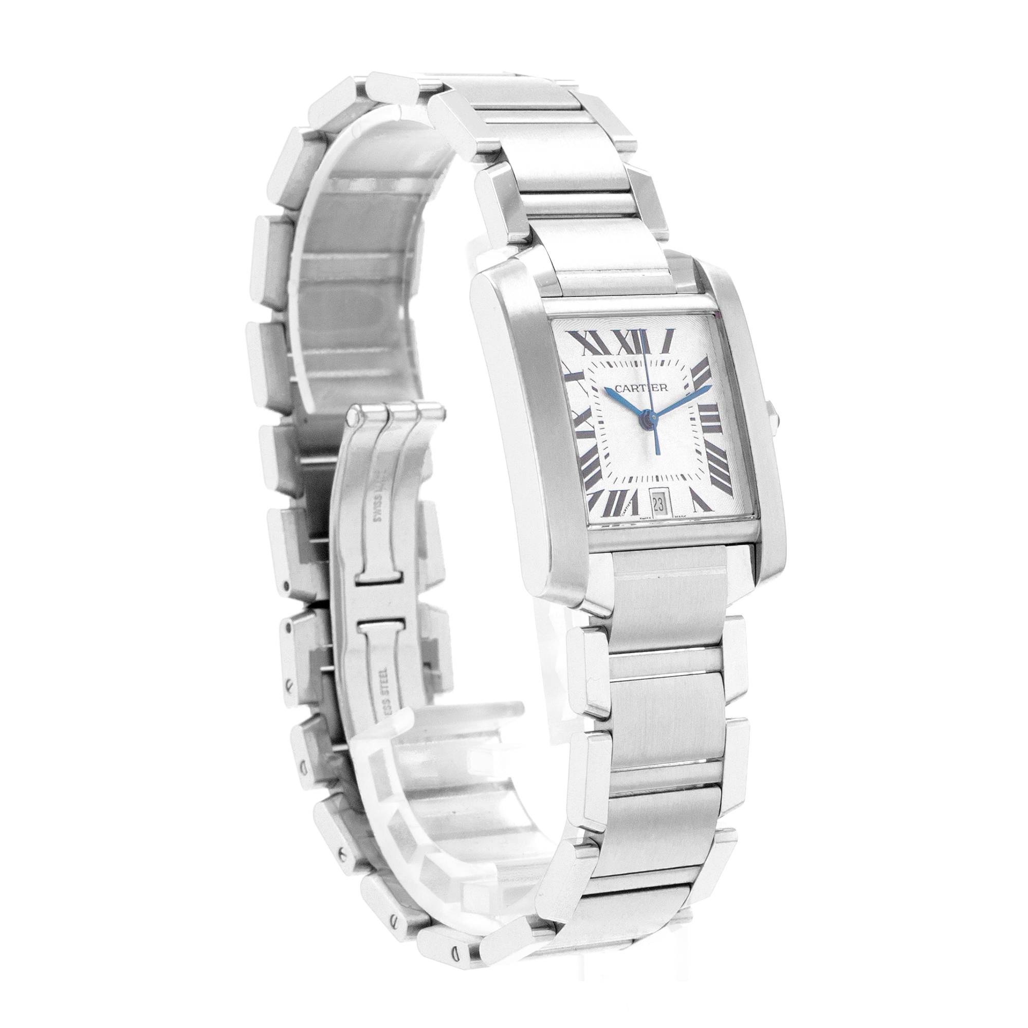 Cartier Tank Française W51002Q3 2302 28mm Silver Roman Steel Ladies Watch thumbnail 7