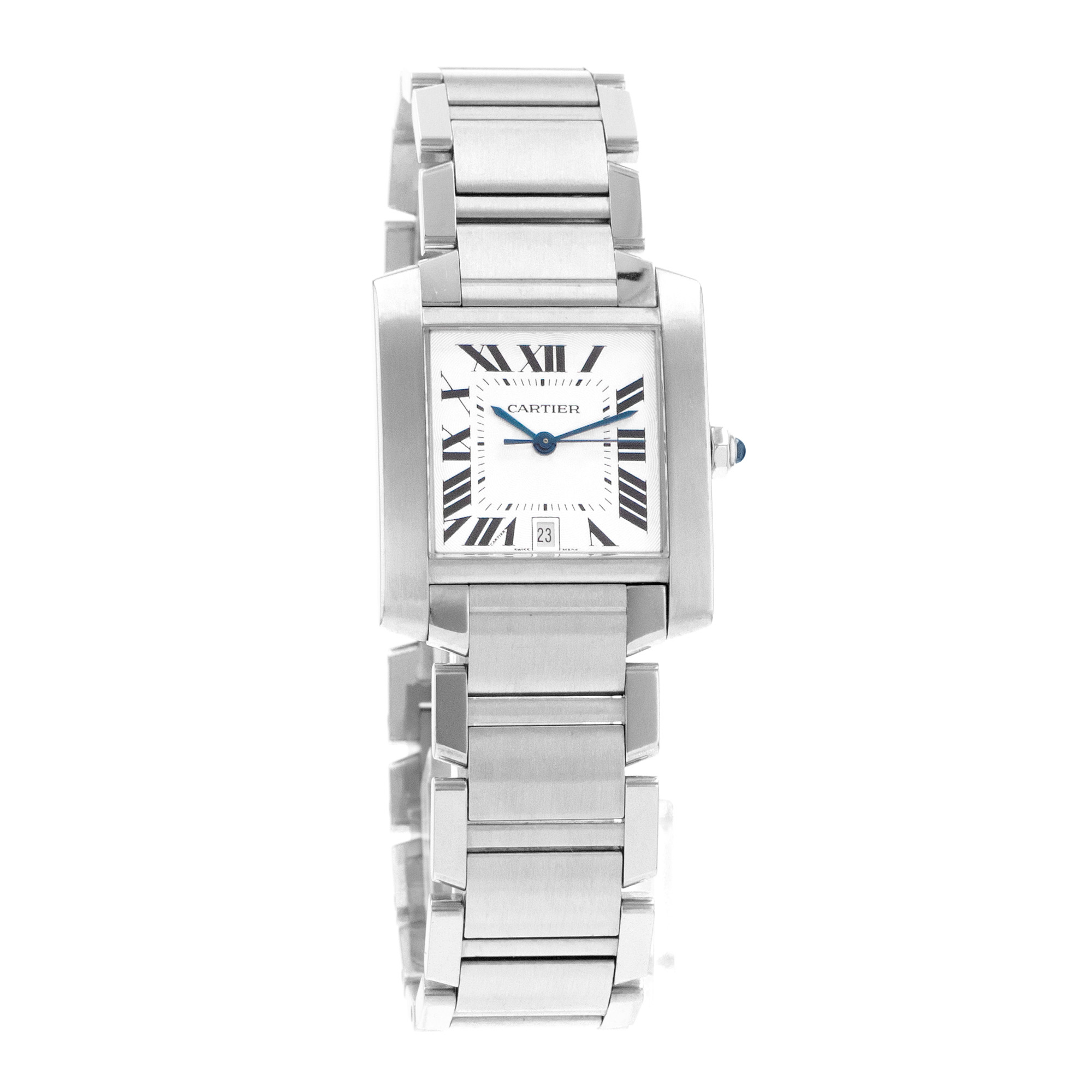 Cartier Tank Française W51002Q3 2302 28mm Silver Roman Steel Ladies Watch thumbnail 8