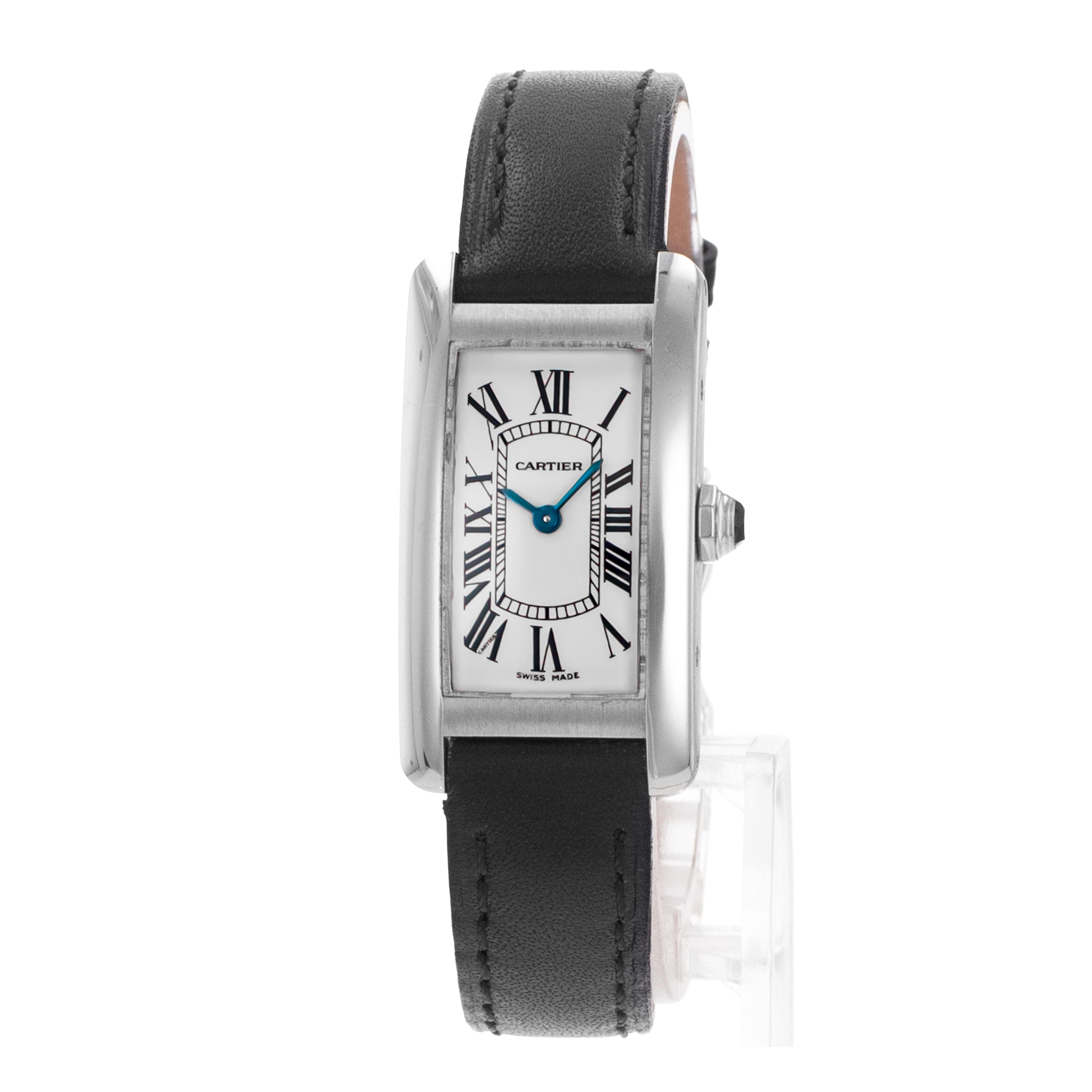 Cartier Tank Américaine 2489 Silver Dial White Gold Leather Ladies Watch thumbnail 3