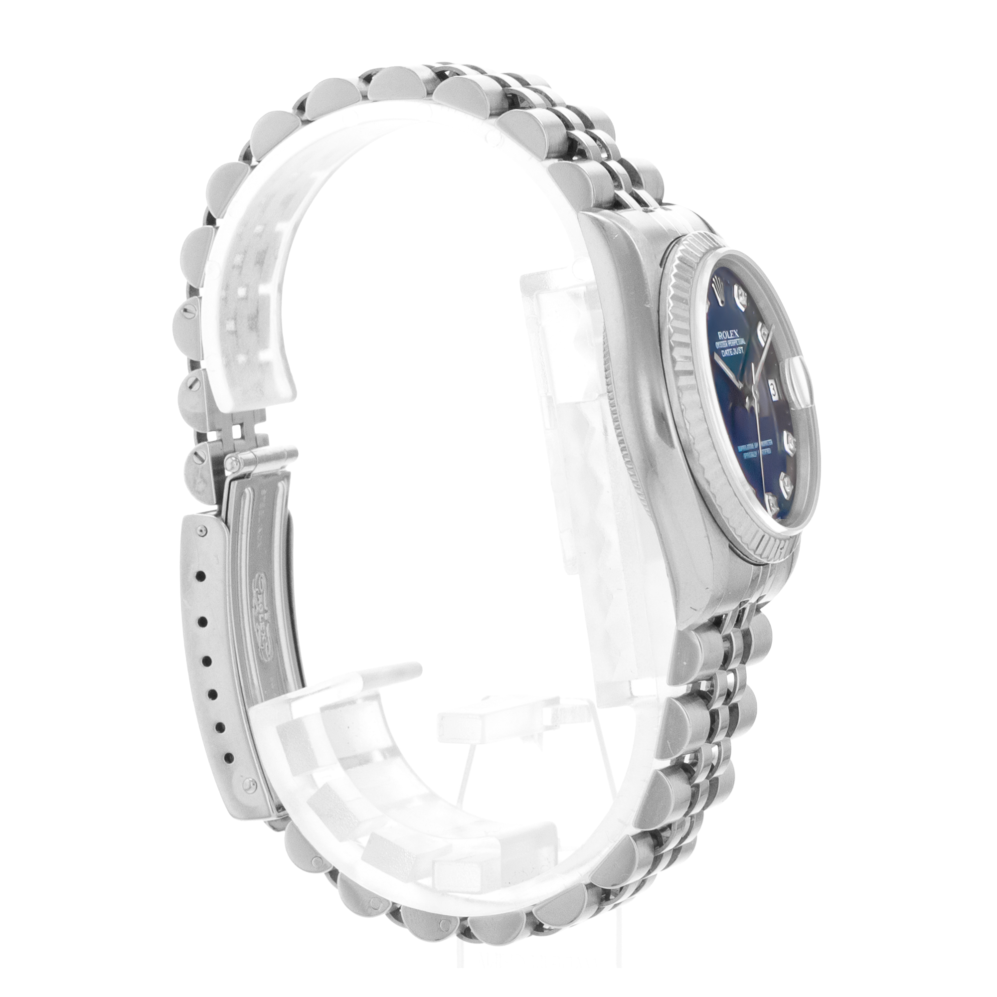 Rolex Datejust 31 68274 Factory Blue Diamond Dial Steel Jubilee Ladies Watch thumbnail 6