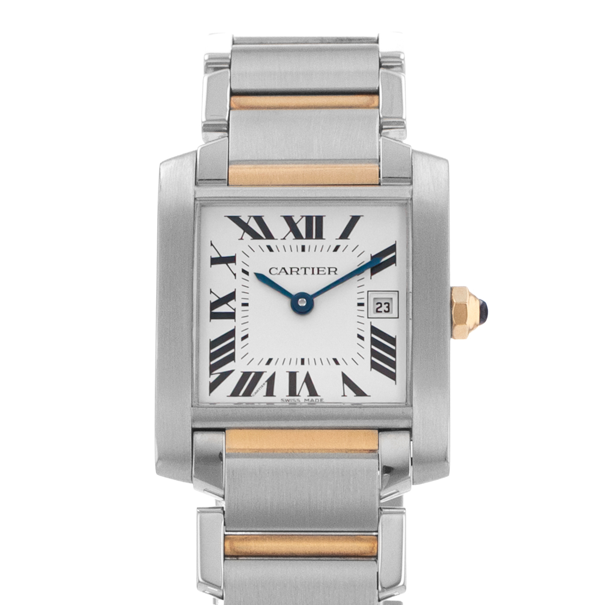 Cartier Tank Française W51012Q4 2465 25mm White Arabic Steel Gold Ladies Watch thumbnail 1
