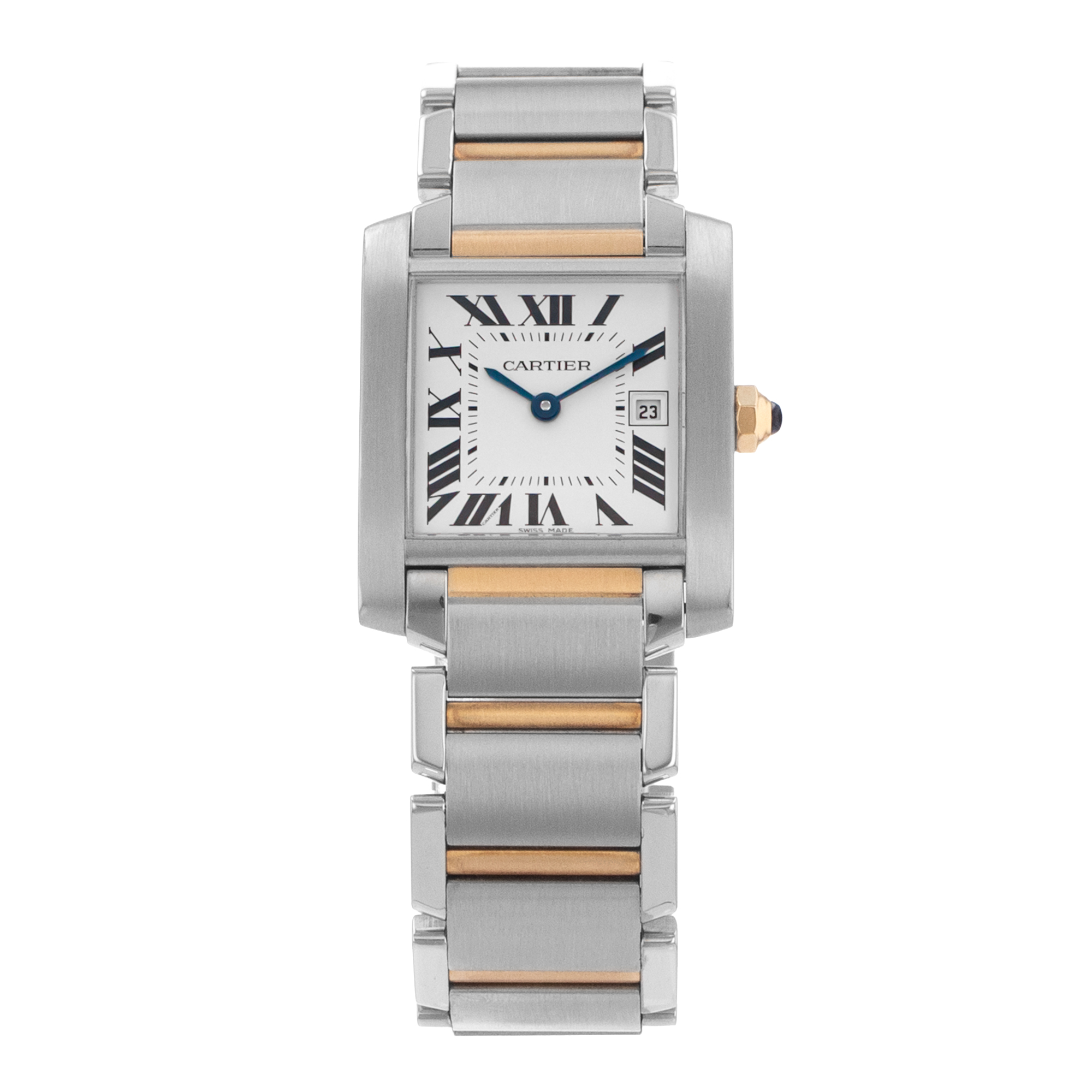 Cartier Tank Française W51012Q4 2465 25mm White Arabic Steel Gold Ladies Watch thumbnail 2