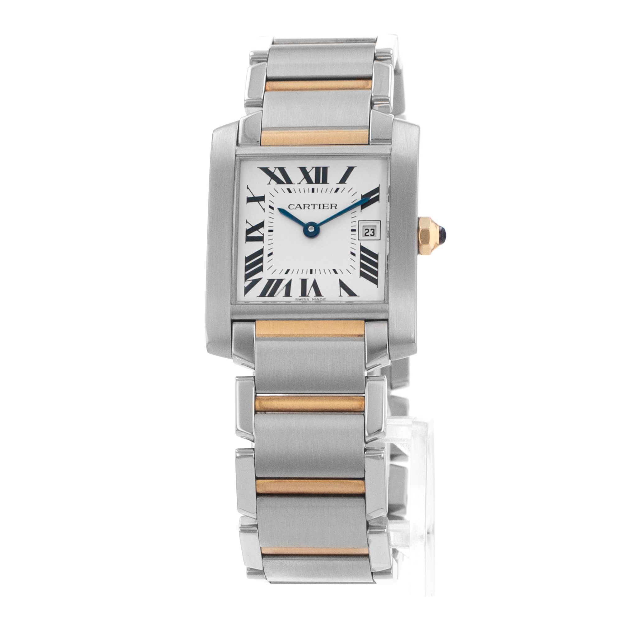 Cartier Tank Française W51012Q4 2465 25mm White Arabic Steel Gold Ladies Watch thumbnail 3