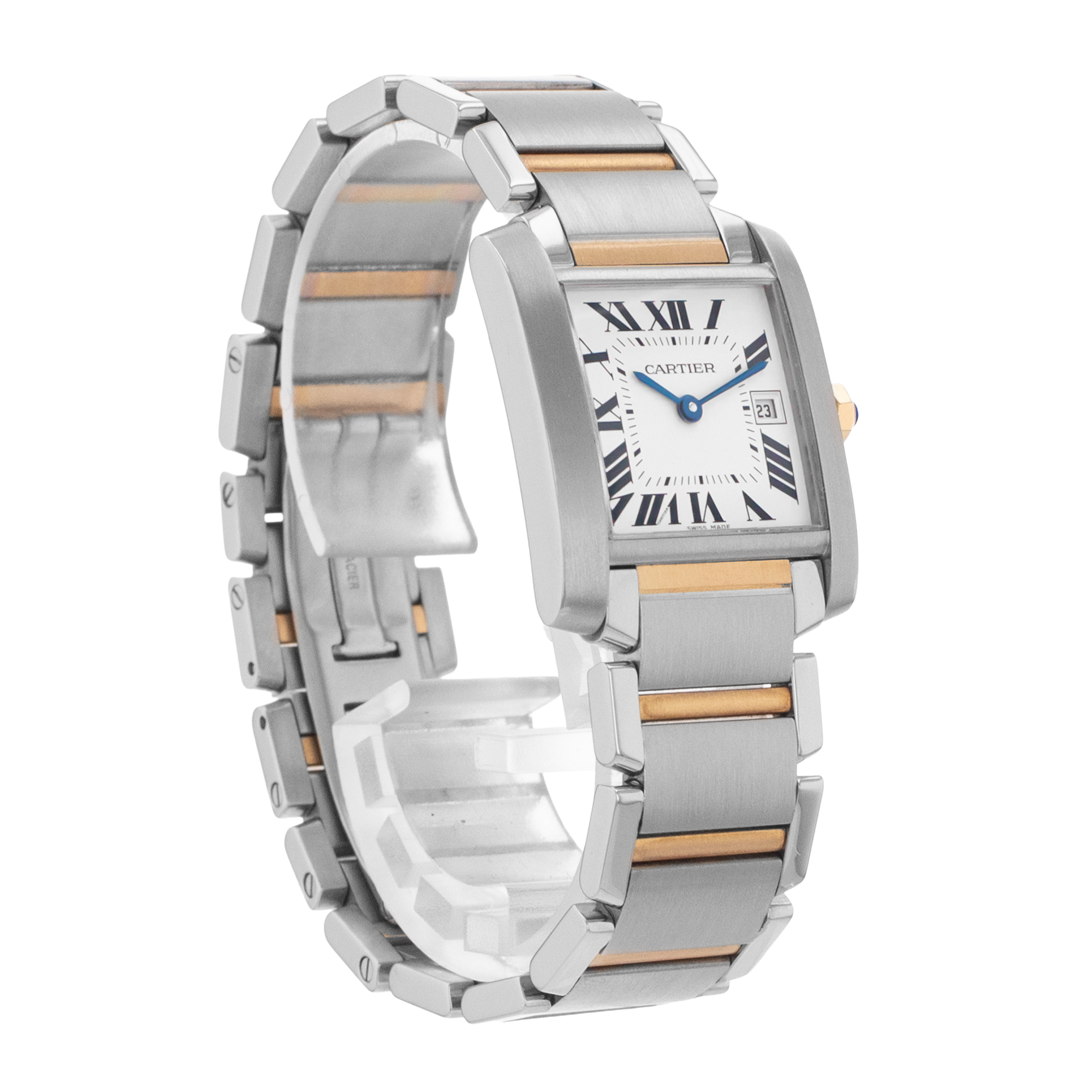 Cartier Tank Française W51012Q4 2465 25mm White Arabic Steel Gold Ladies Watch thumbnail 7