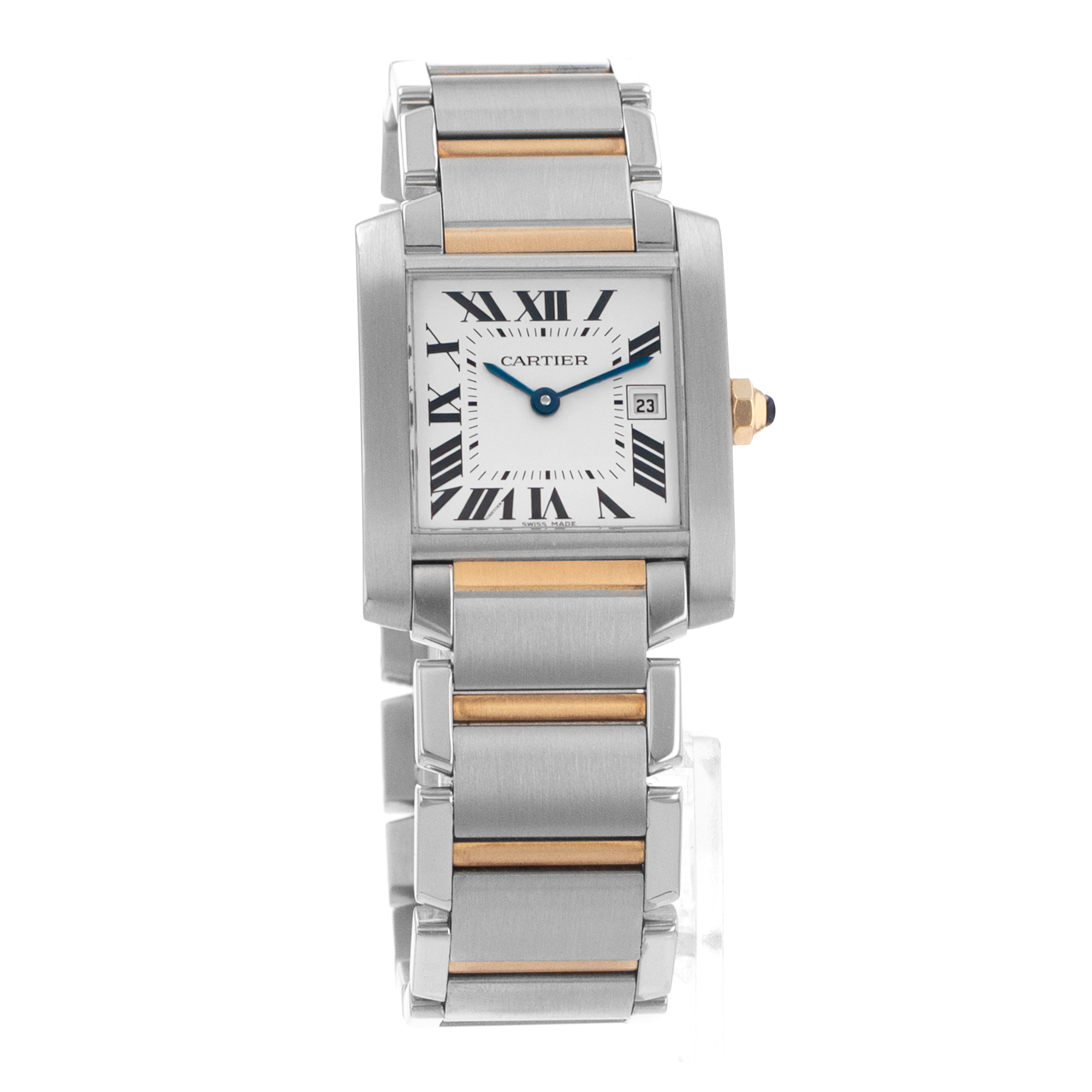 Cartier Tank Française W51012Q4 2465 25mm White Arabic Steel Gold Ladies Watch thumbnail 8