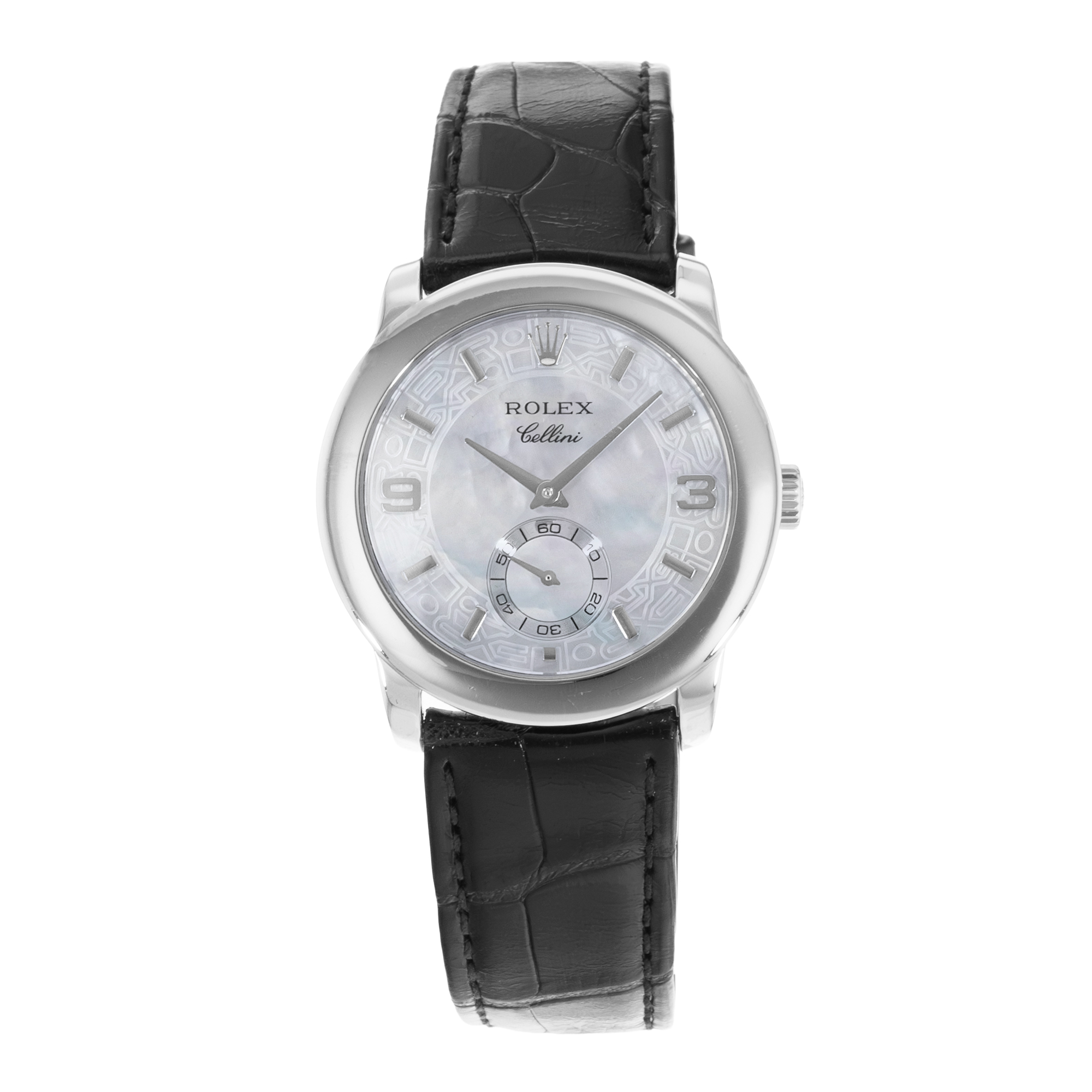 Rolex Cellini 5240 35mm Plattinum Mother of Pearl Manual Winding Mens Watch thumbnail 2
