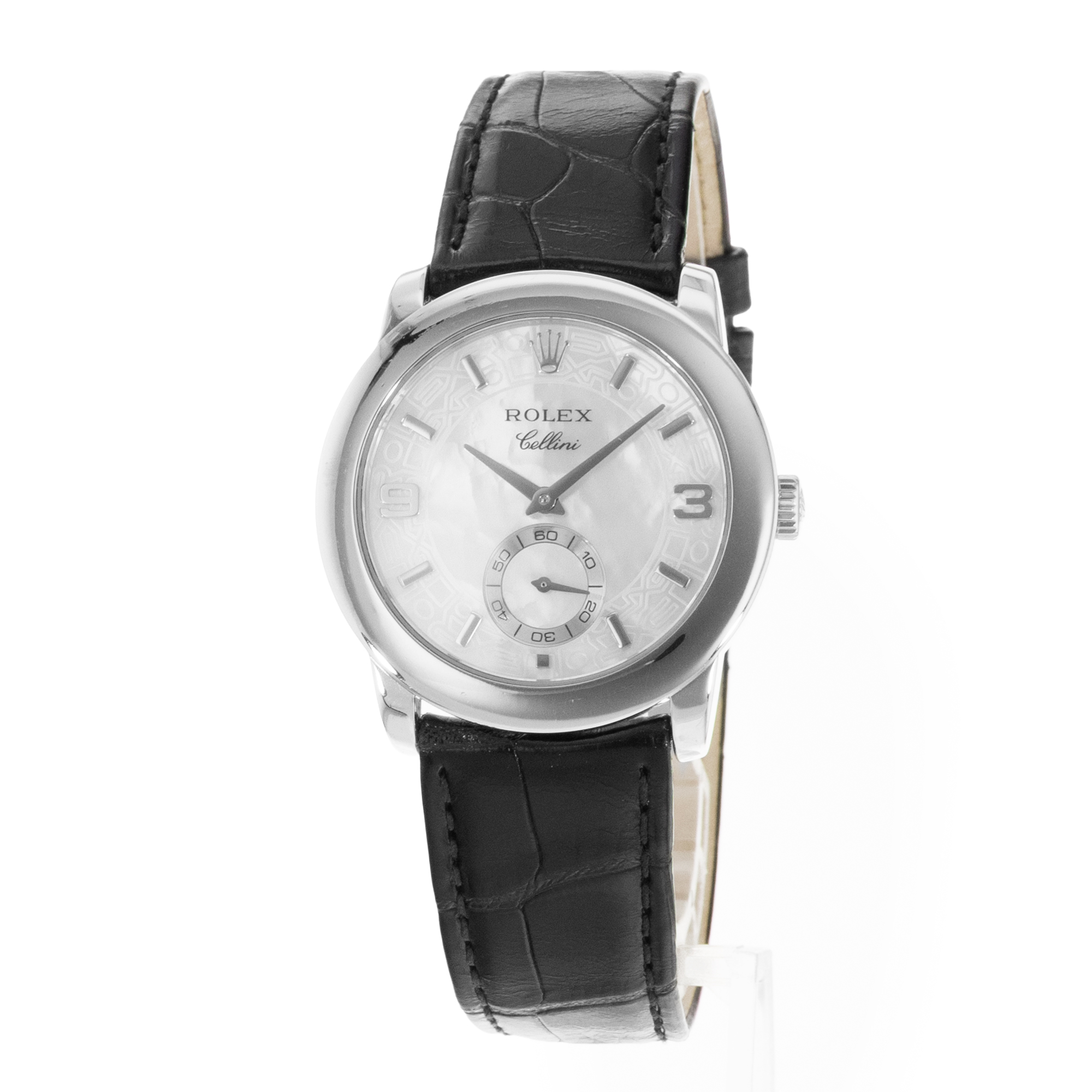 Rolex Cellini 5240 35mm Plattinum Mother of Pearl Manual Winding Mens Watch thumbnail 3