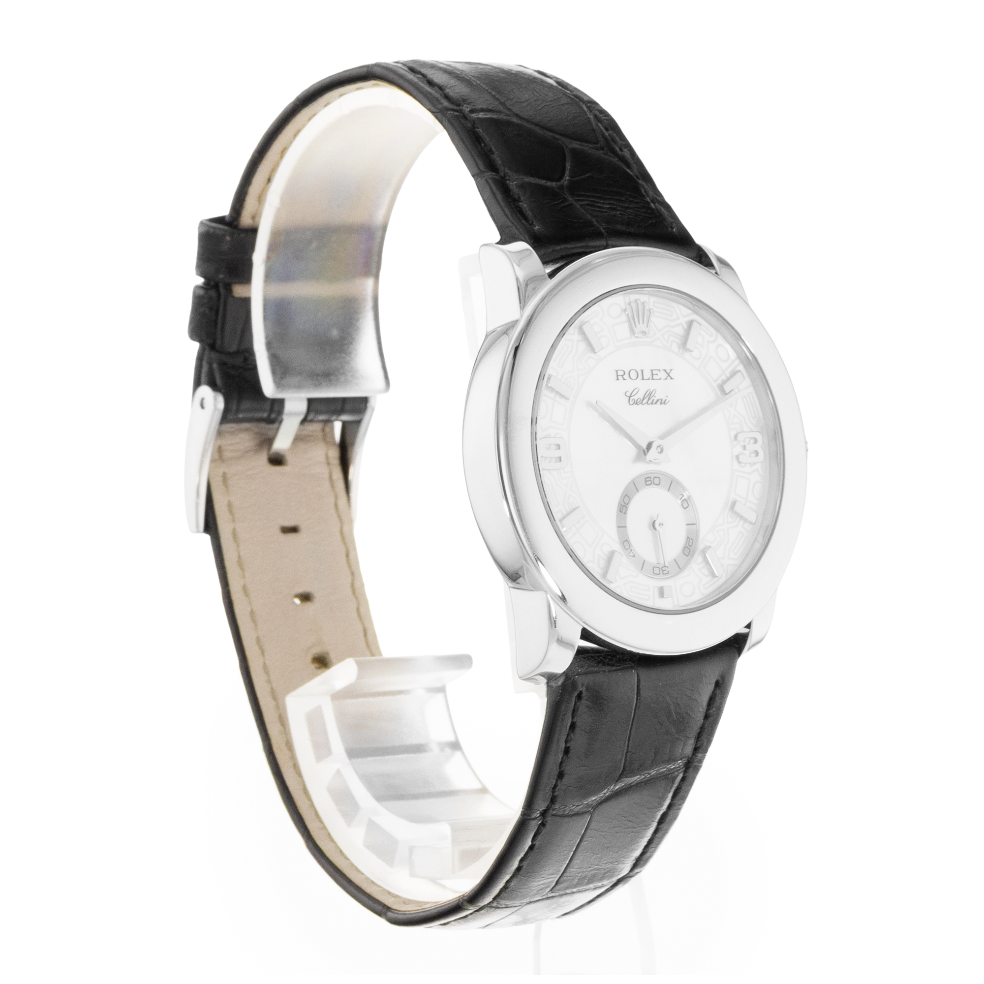 Rolex Cellini 5240 35mm Plattinum Mother of Pearl Manual Winding Mens Watch thumbnail 7