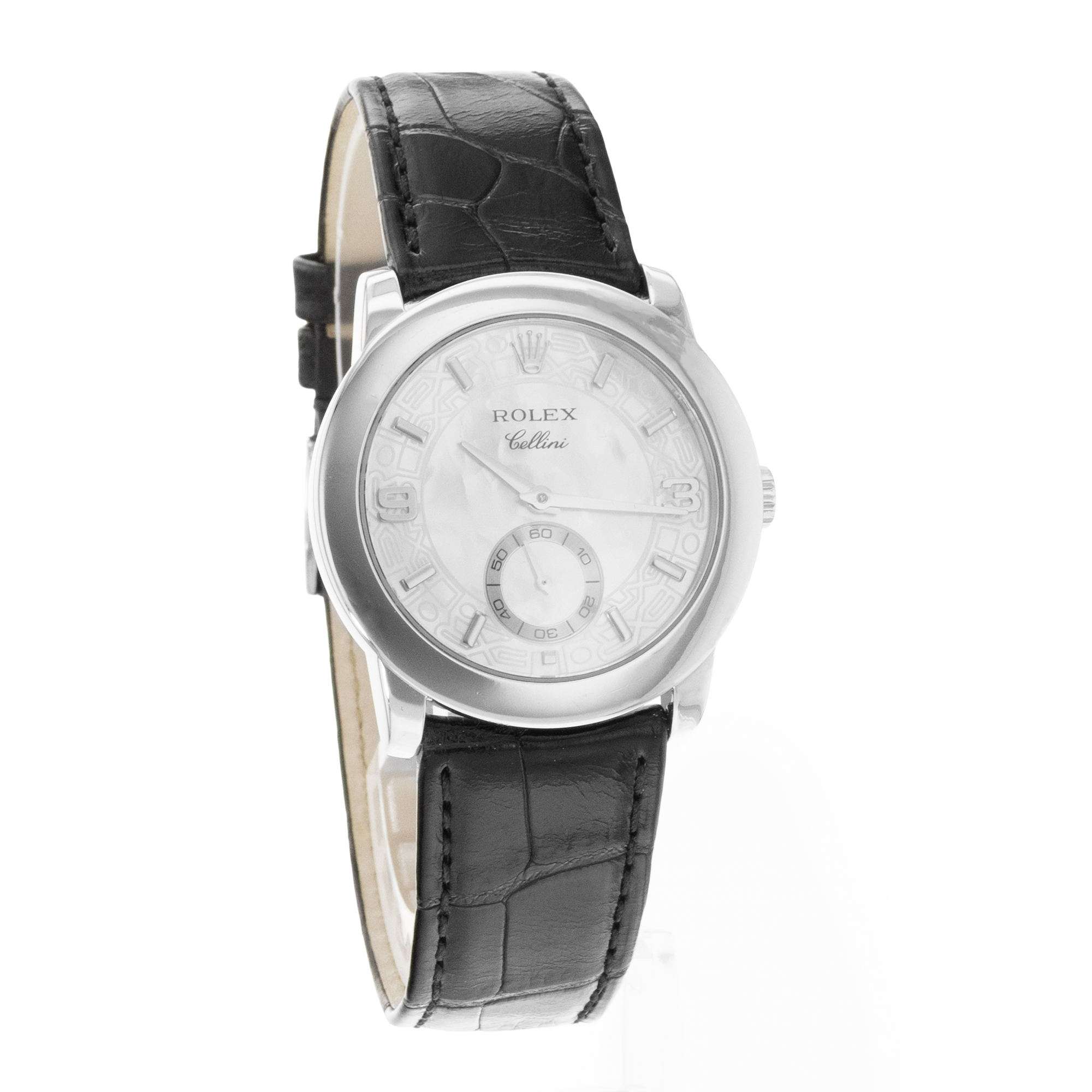 Rolex Cellini 5240 35mm Plattinum Mother of Pearl Manual Winding Mens Watch thumbnail 8