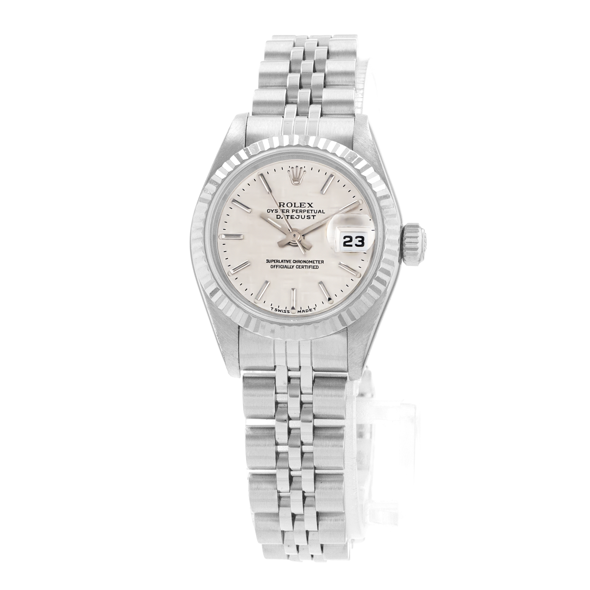 Rolex Datejust 26 69174 Mother of Pearl White Gold Fluted Jubilee Ladies Watch thumbnail 3