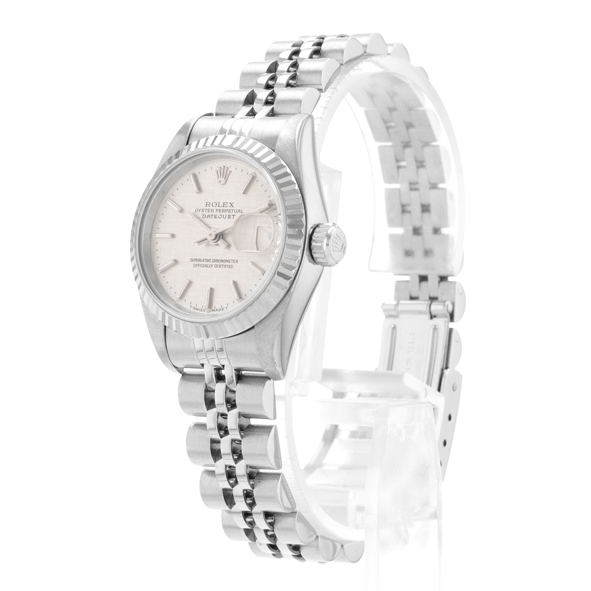 Rolex Datejust 26 69174 Mother of Pearl White Gold Fluted Jubilee Ladies Watch thumbnail 4