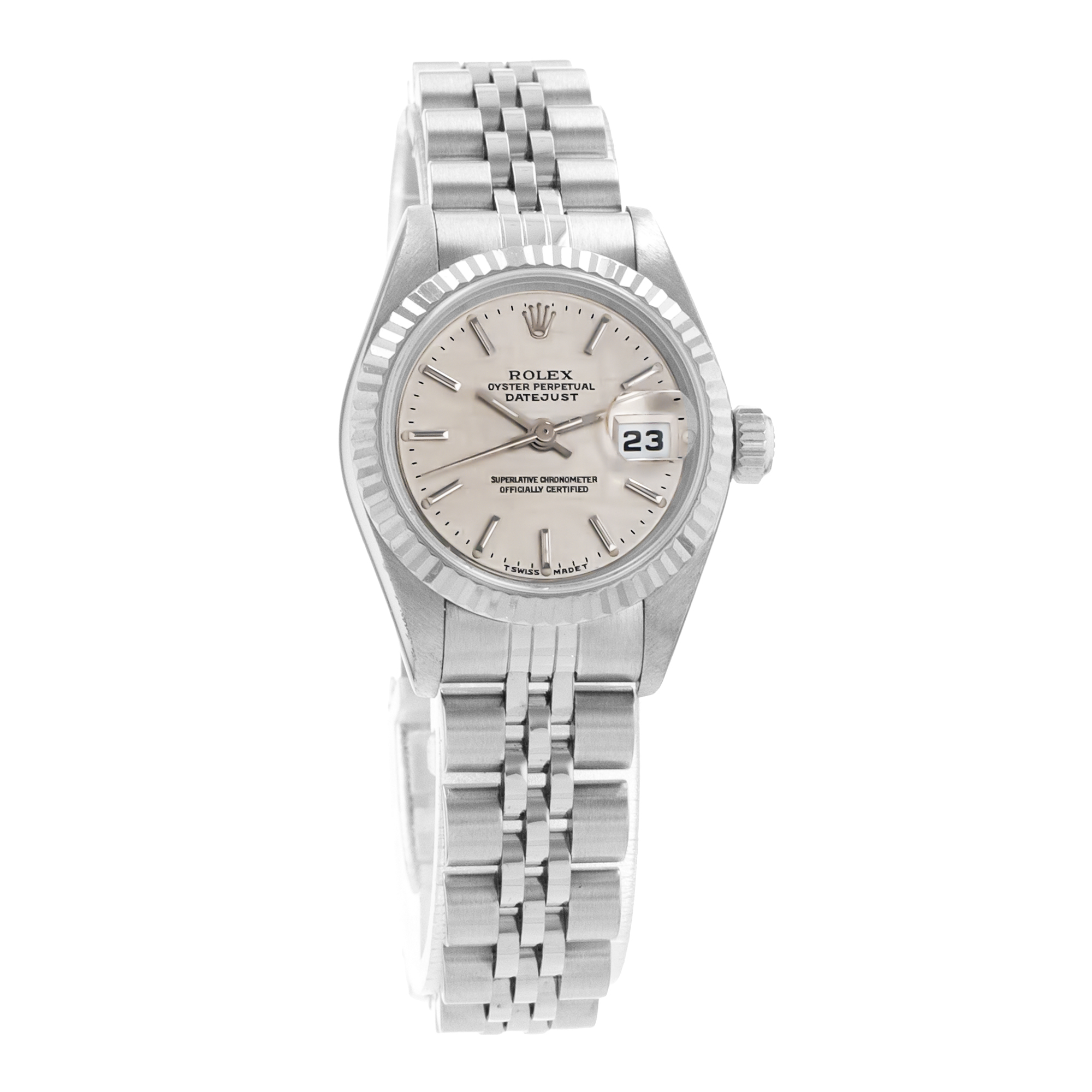 Rolex Datejust 26 69174 Mother of Pearl White Gold Fluted Jubilee Ladies Watch thumbnail 8