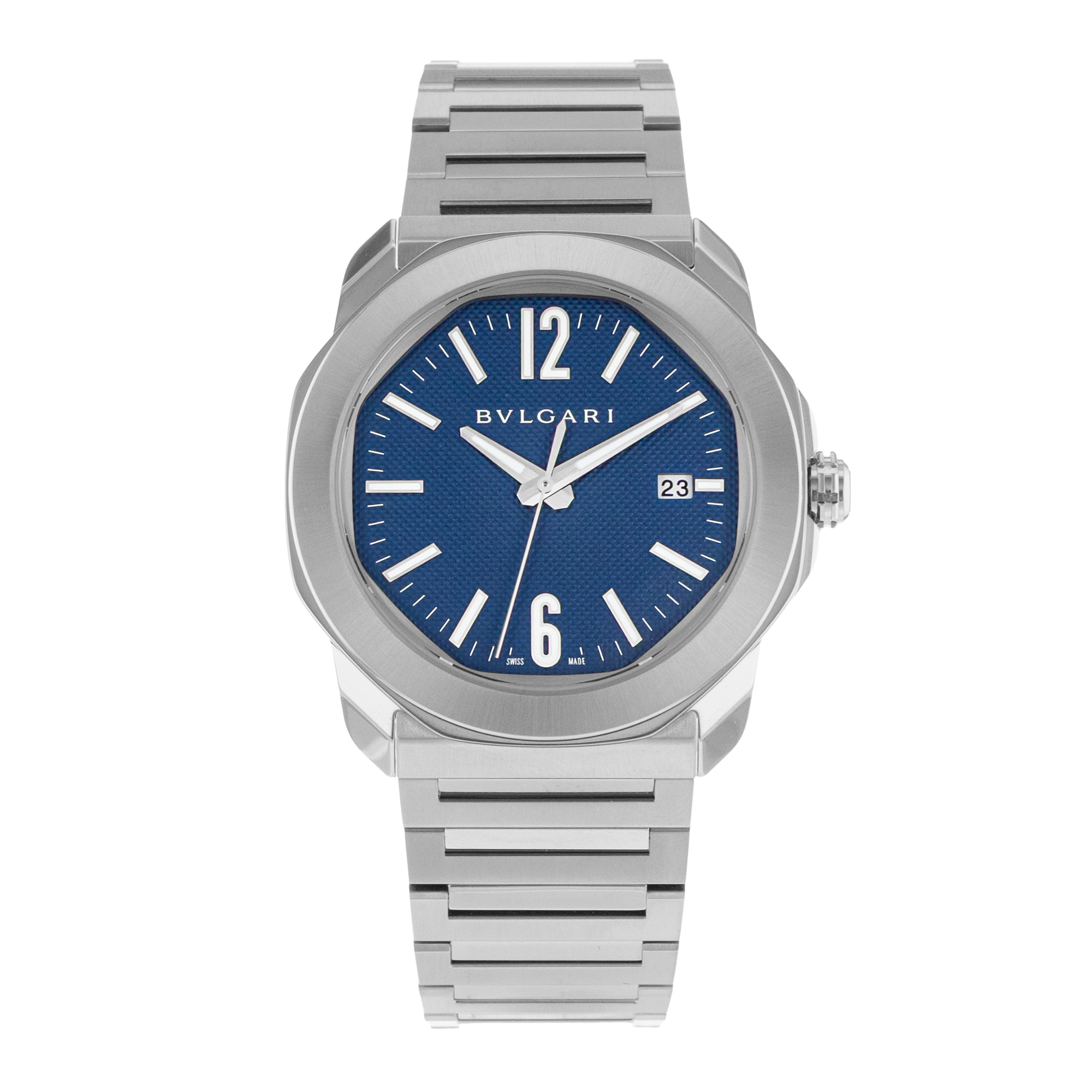Bvlgari Octo Roma 103739 41mm Roma Blue Steel Automatic Mens Watch 2025 thumbnail 2