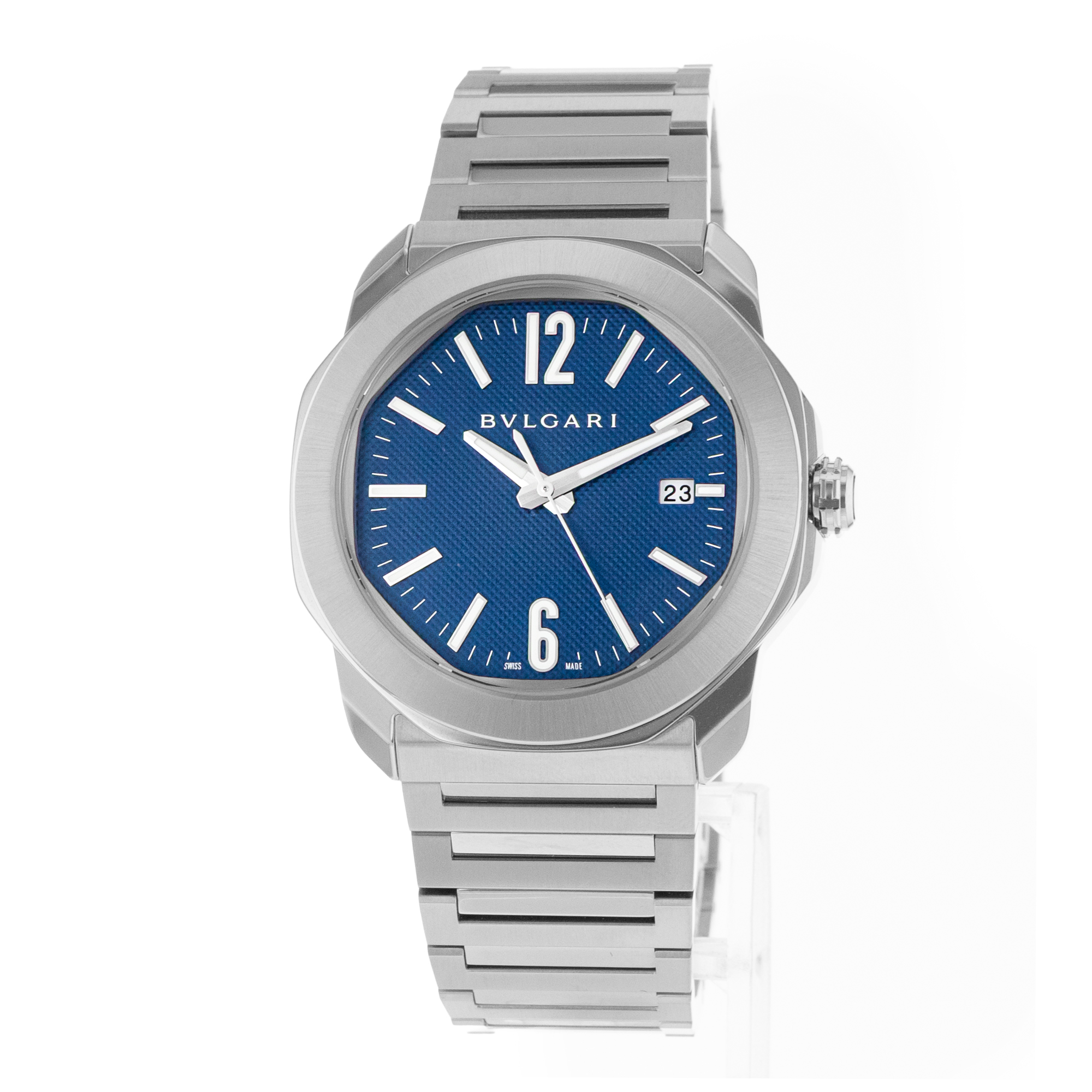 Bvlgari Octo Roma 103739 41mm Roma Blue Steel Automatic Mens Watch 2025 thumbnail 3