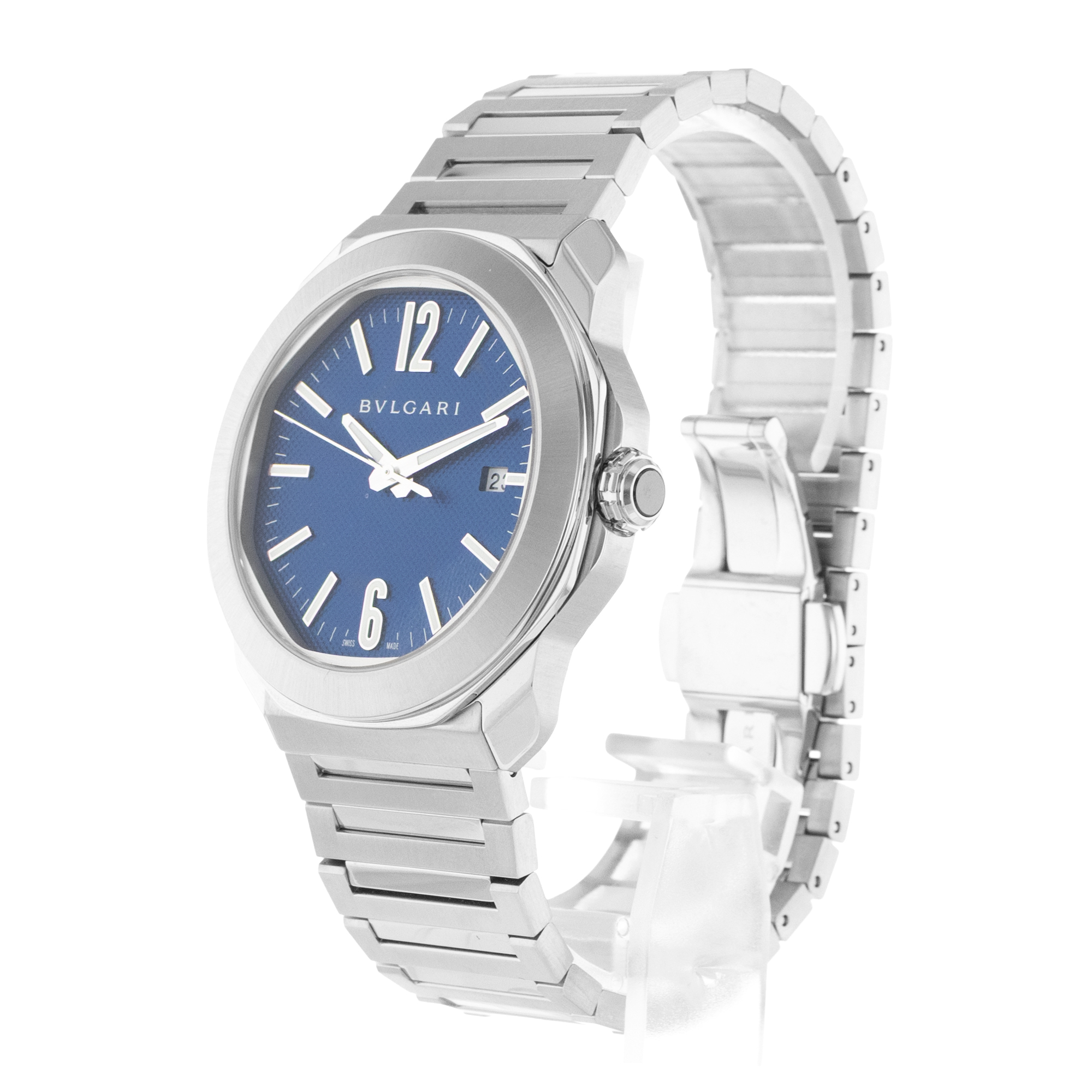 Bvlgari Octo Roma 103739 41mm Roma Blue Steel Automatic Mens Watch 2025 thumbnail 4
