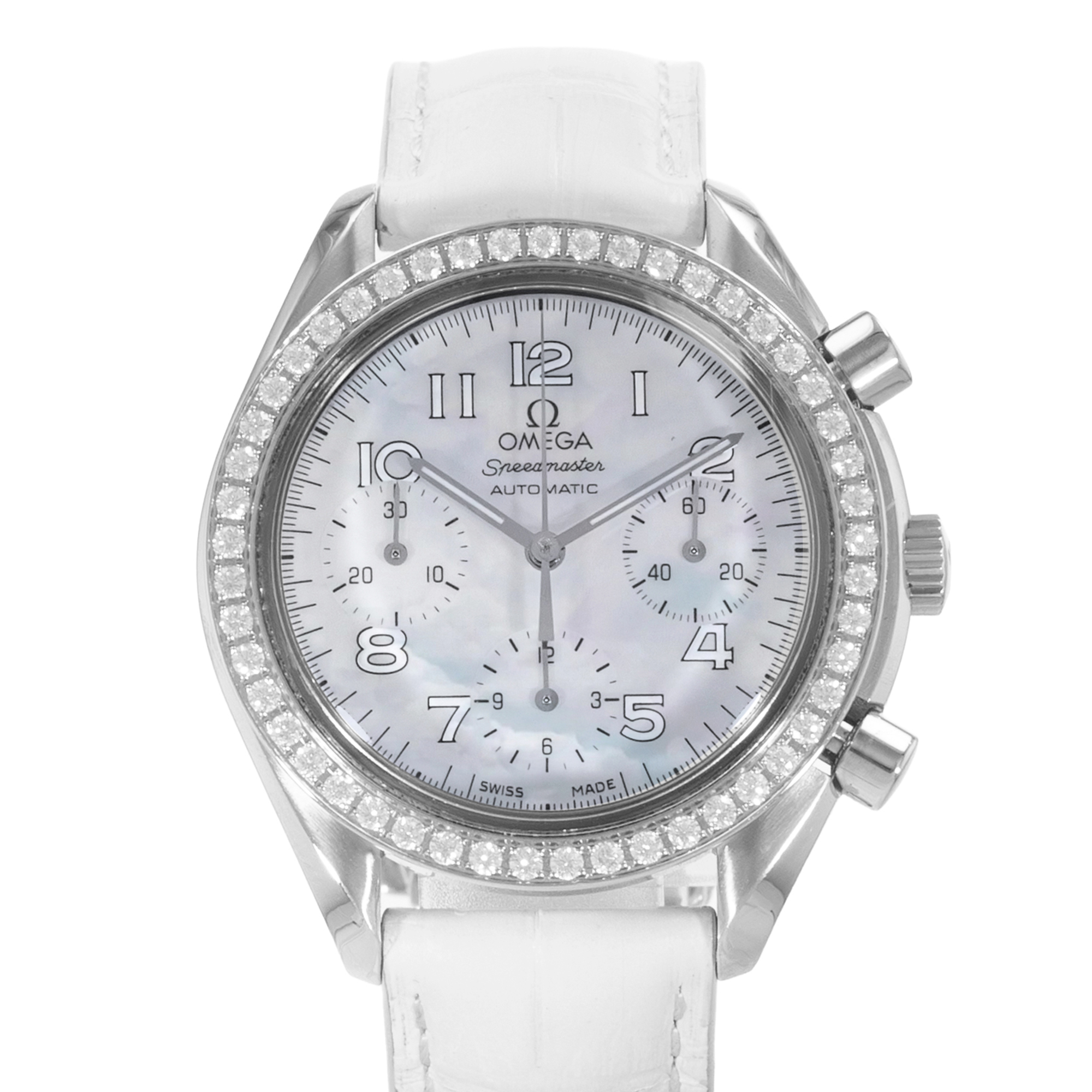 Omega Speedmaster 3815.70.36 39mm Mother of Pearl Chronograph Steel Ladies Watch thumbnail 1