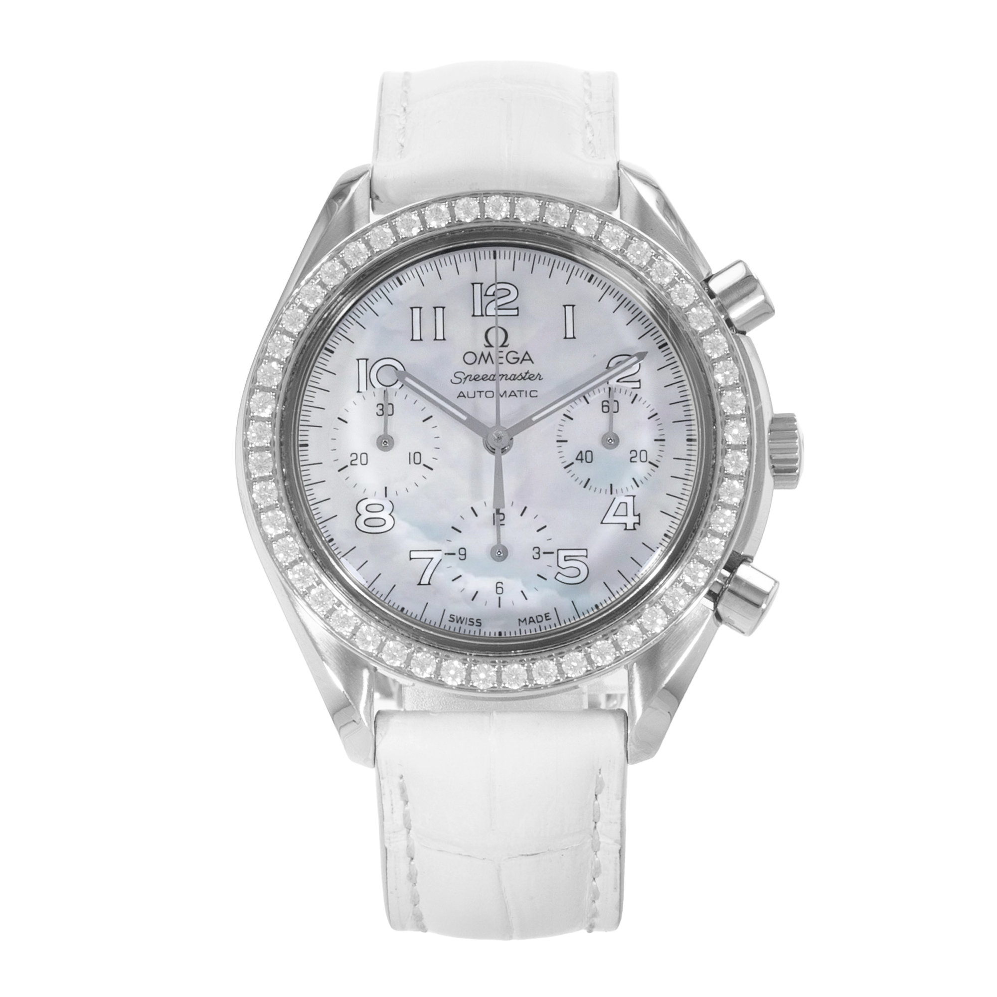 Omega Speedmaster 3815.70.36 39mm Mother of Pearl Chronograph Steel Ladies Watch thumbnail 2