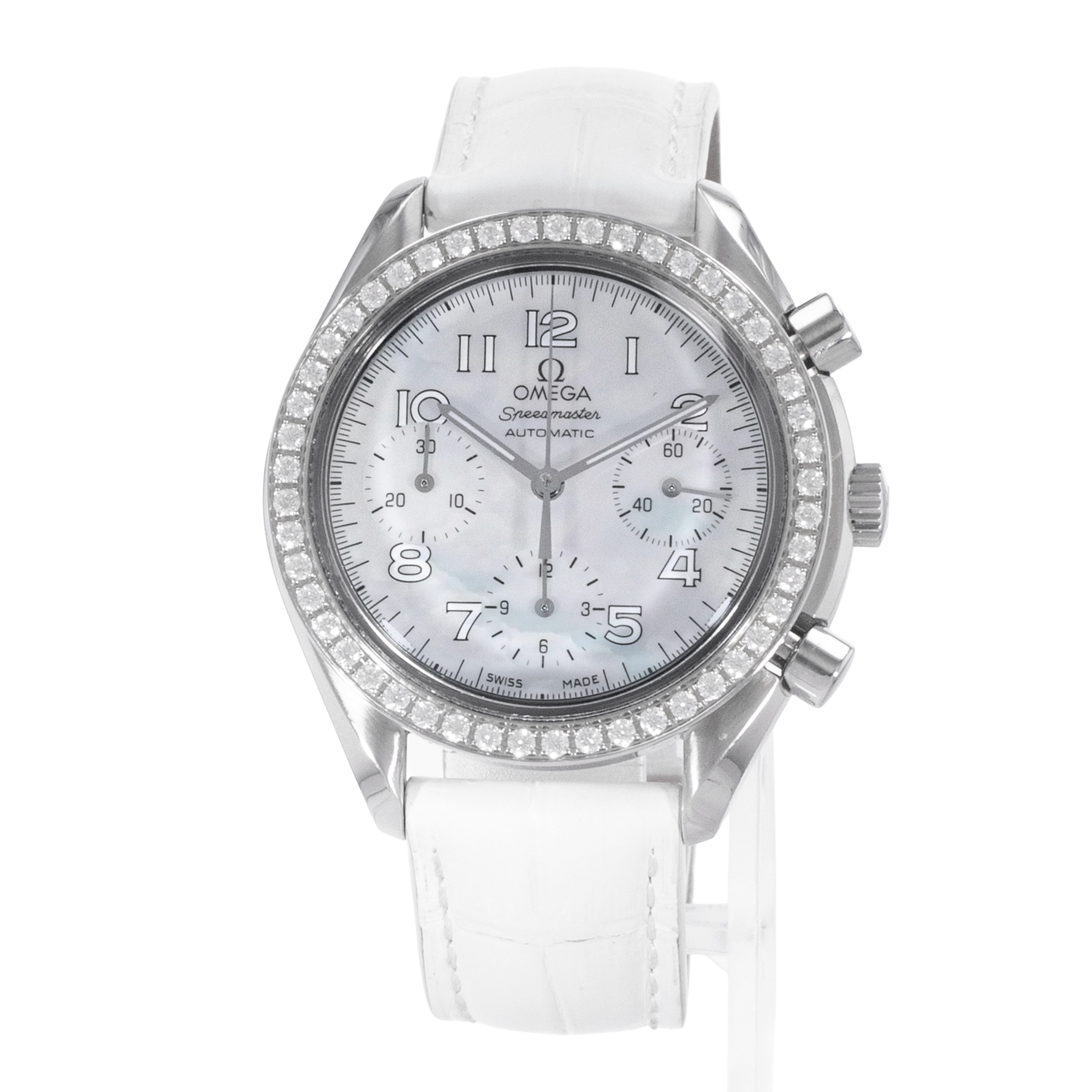Omega Speedmaster 3815.70.36 39mm Mother of Pearl Chronograph Steel Ladies Watch thumbnail 3