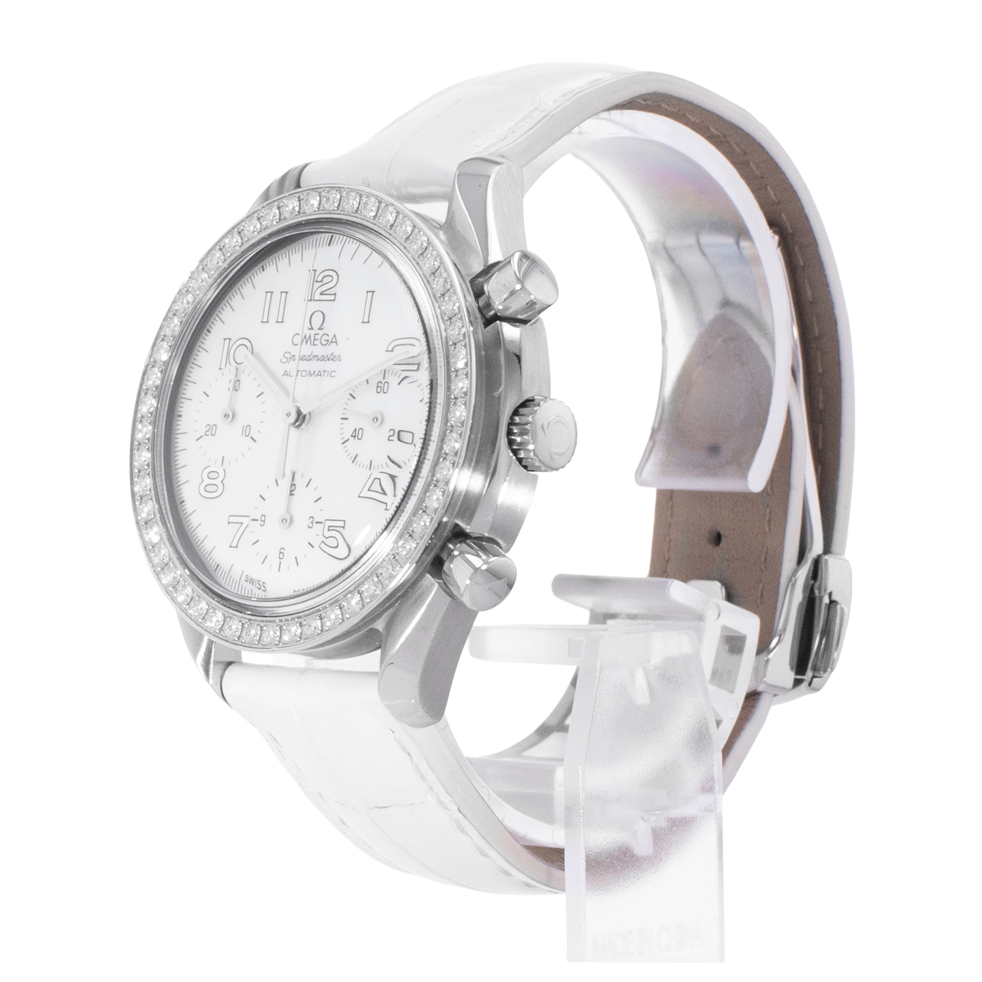 Omega Speedmaster 3815.70.36 39mm Mother of Pearl Chronograph Steel Ladies Watch thumbnail 4