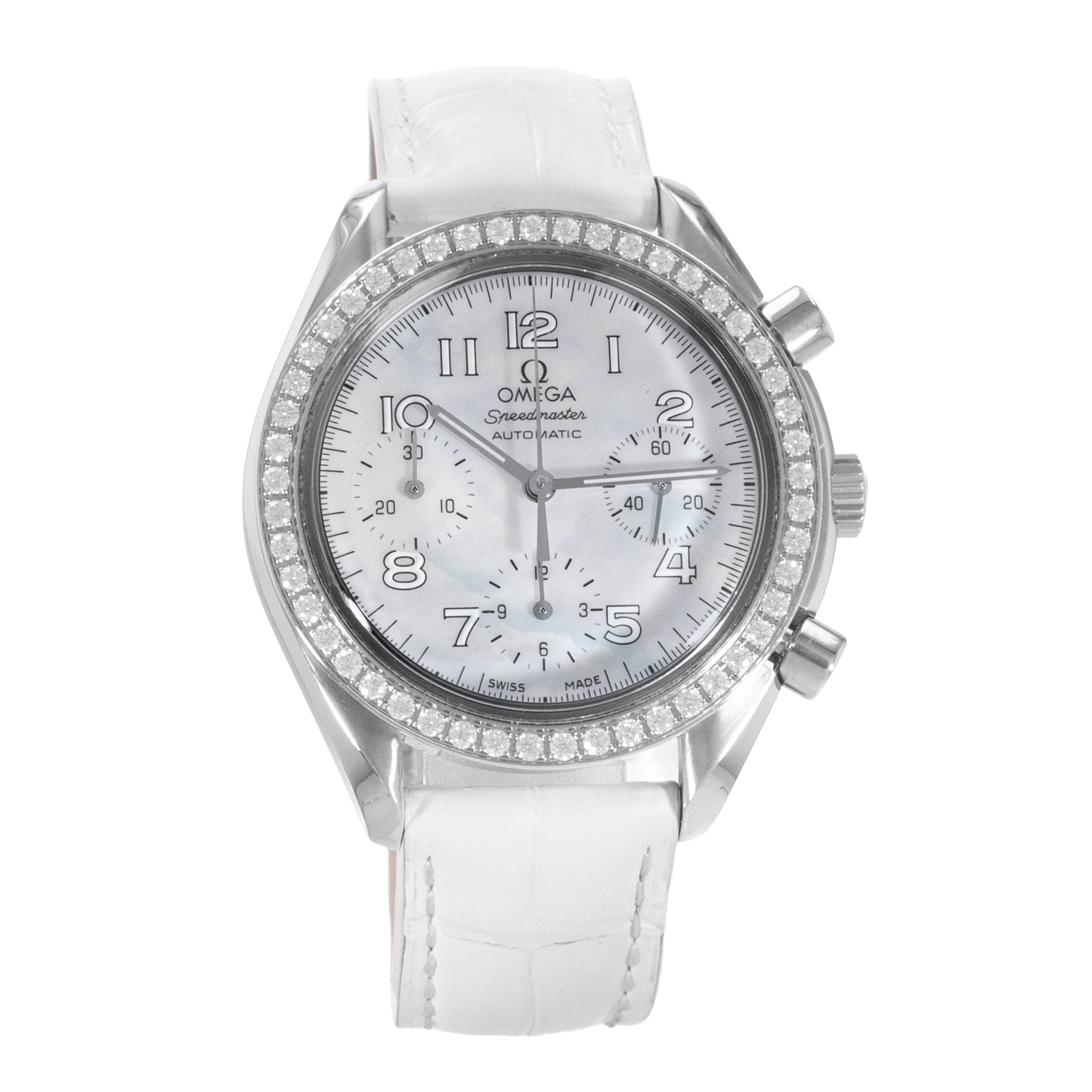 Omega Speedmaster 3815.70.36 39mm Mother of Pearl Chronograph Steel Ladies Watch thumbnail 8