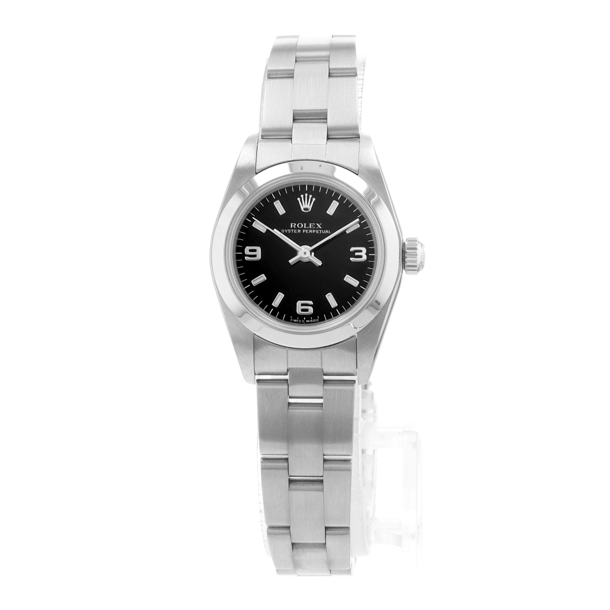 Rolex Oyster Perpetual 24 76080 Black Arabic Steel Oyster Ladies Watch 2000 thumbnail 4