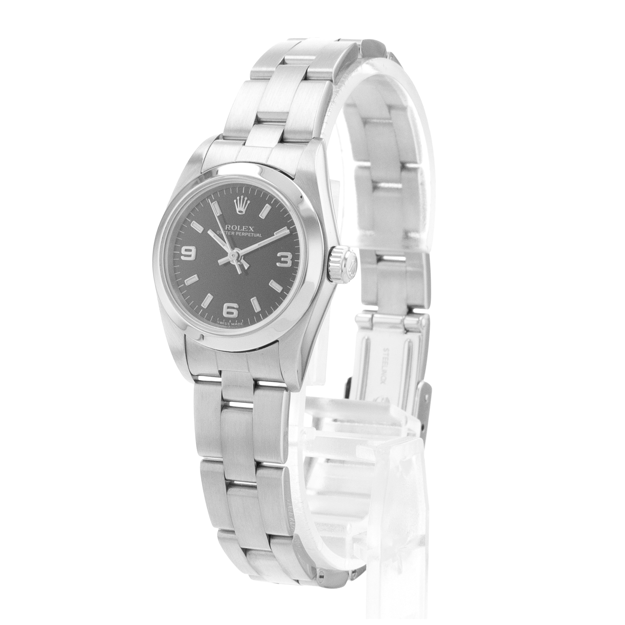 Rolex Oyster Perpetual 24 76080 Black Arabic Steel Oyster Ladies Watch 2000 thumbnail 5