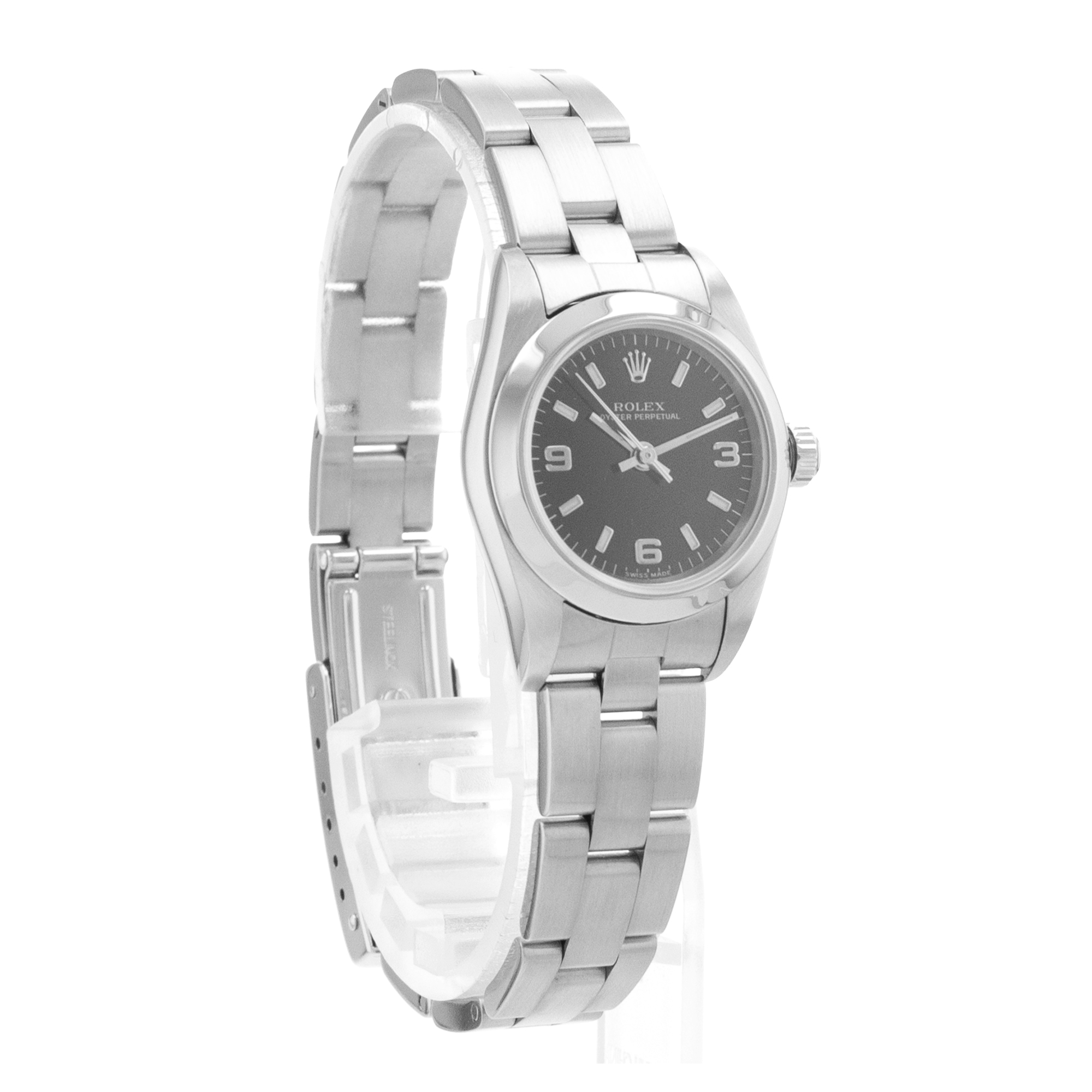 Rolex Oyster Perpetual 24 76080 Black Arabic Steel Oyster Ladies Watch 2000 thumbnail 8