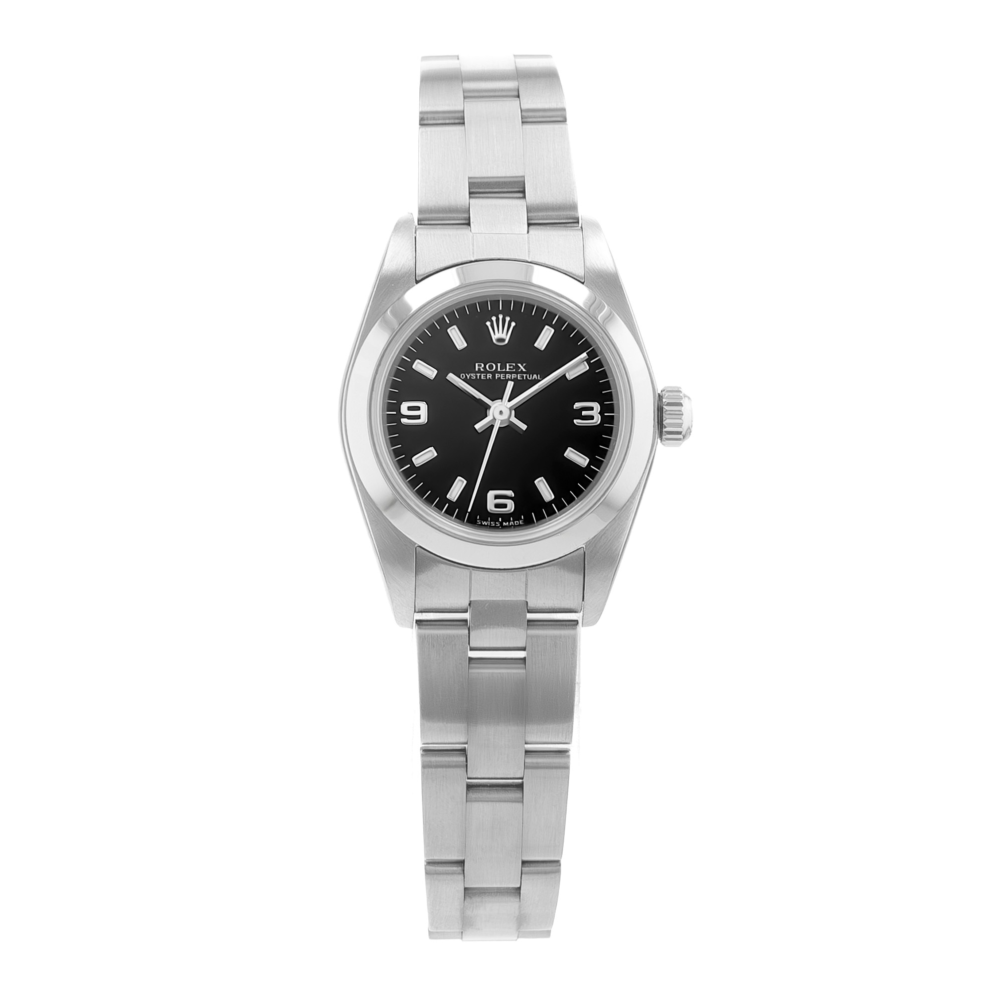Rolex Oyster Perpetual 24 76080 Black Arabic Steel Oyster Ladies Watch 2000 thumbnail 2