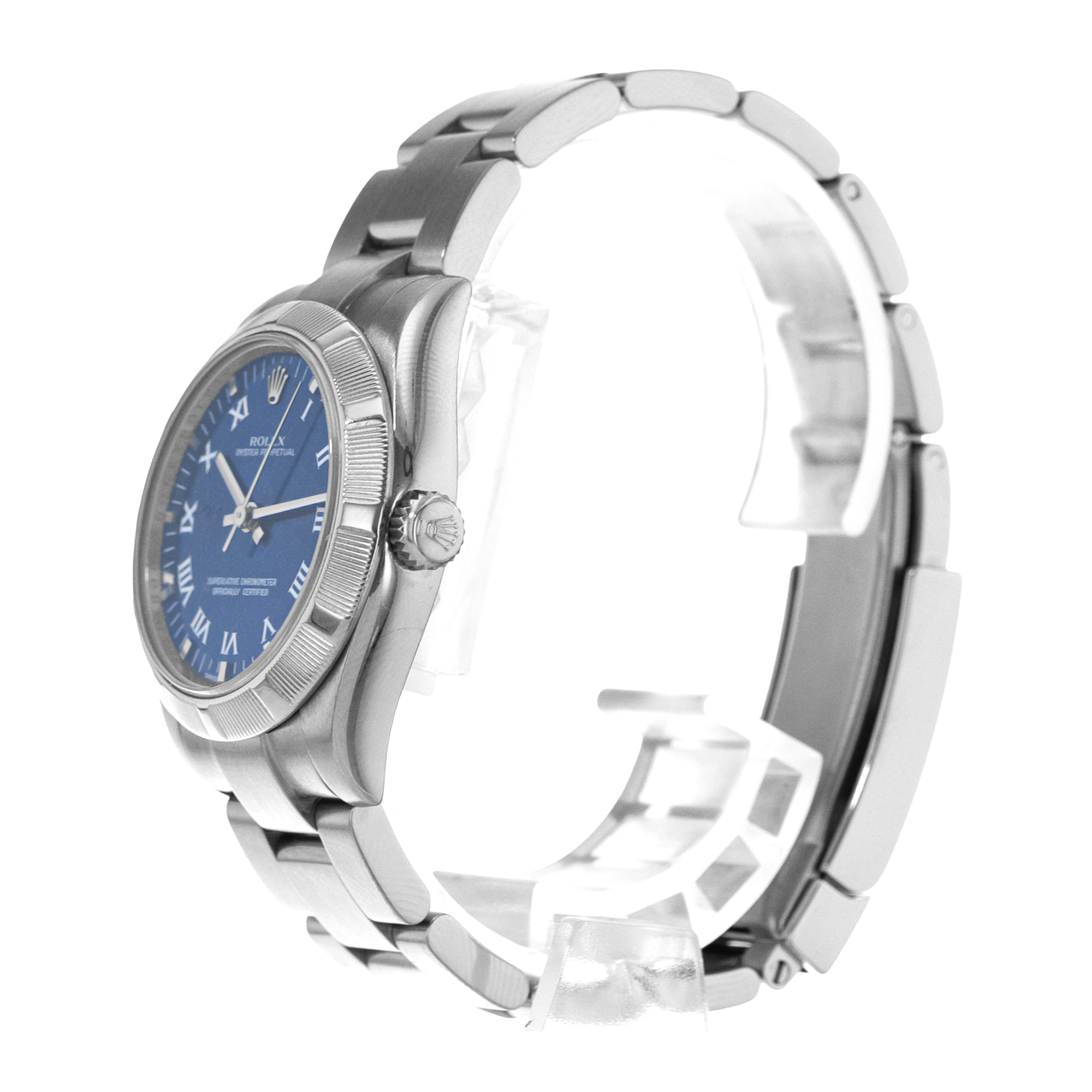 Rolex Oyster Perpetual 31 177210 Blue Roman Steel Oyster Ladies Watch 2006 thumbnail 5