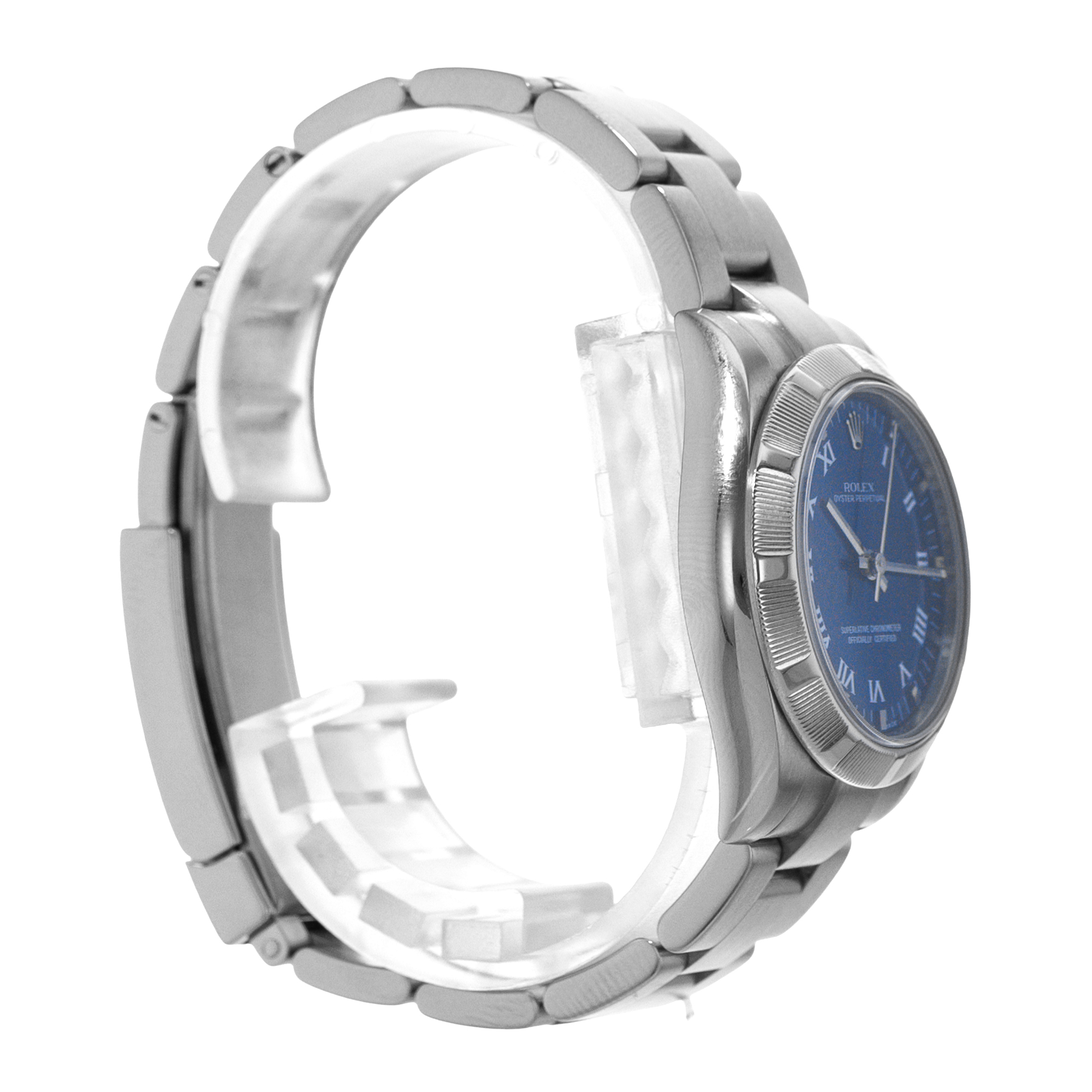 Rolex Oyster Perpetual 31 177210 Blue Roman Steel Oyster Ladies Watch 2006 thumbnail 6