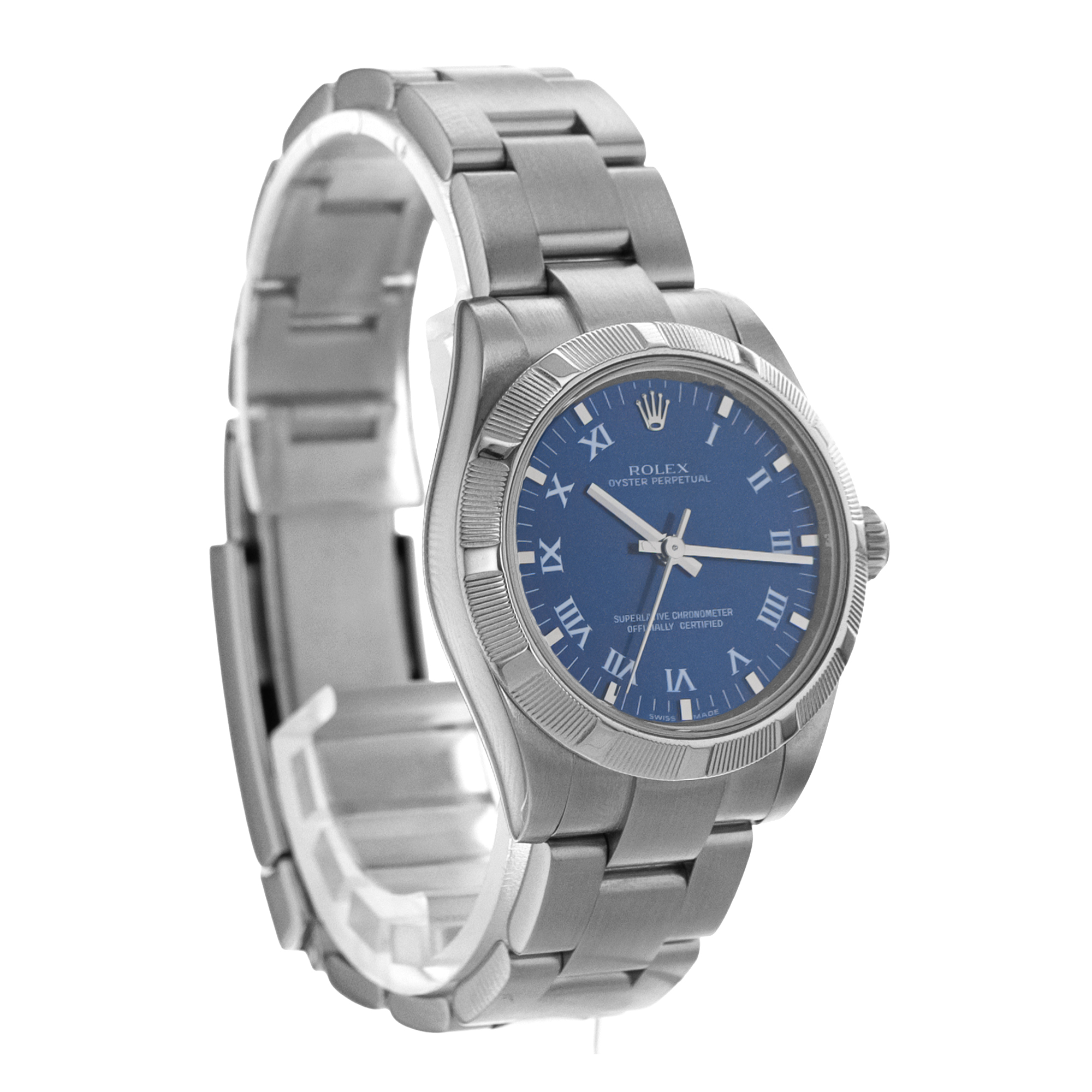 Rolex Oyster Perpetual 31 177210 Blue Roman Steel Oyster Ladies Watch 2006 thumbnail 7